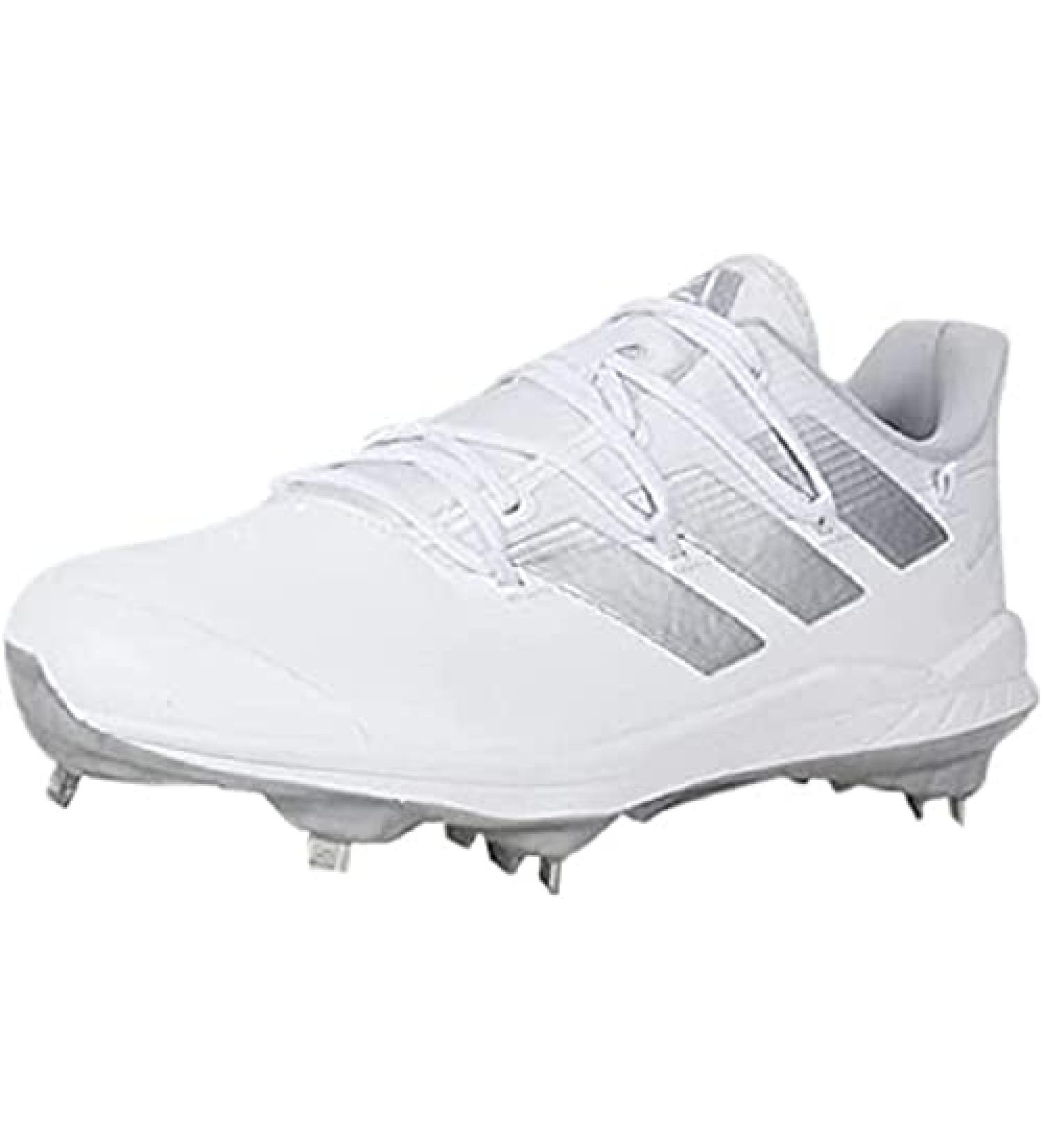 adidas Men's Adizero Afterburner 8 Baseball Shoe 10 White/Silver Metallic/Team Light Grey