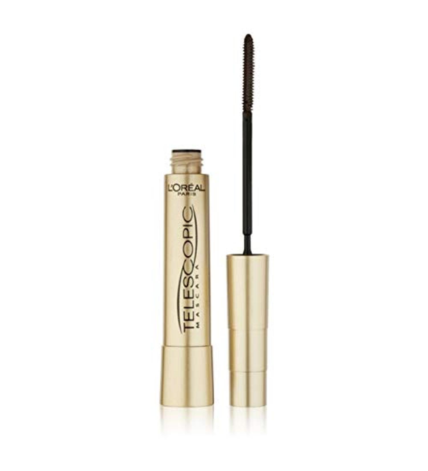 L'Oral Paris Makeup Original Telescopic Lengthening Mascara, Black Brown, 0.27 Fl Oz (1 Count) Washable Black Brown 0.27 Fl Oz (Pack of 1)