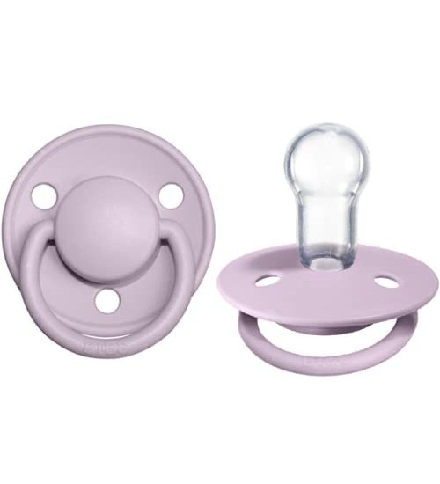 BIBS De Lux Collection Baby Pacifiers - Set of 2 Dusky Lilac | BPA-Free, Made in Denmark | Premium Soothers - Buy Online on GoSupps.com