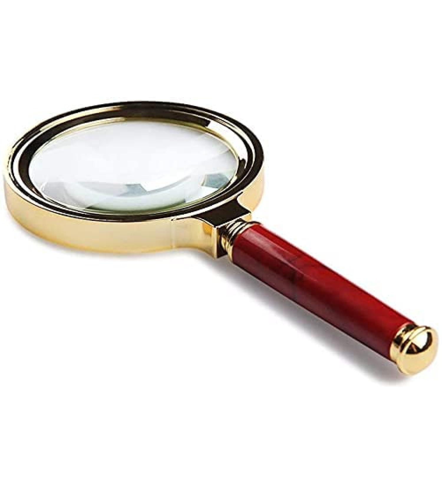Magnifying Glass 10X Handheld Reading Magnifier HD Glass Lens Comfort Metal Grip 80mm HD Portable Reading Magnifying Glass - Buy Online on GoSupps.com