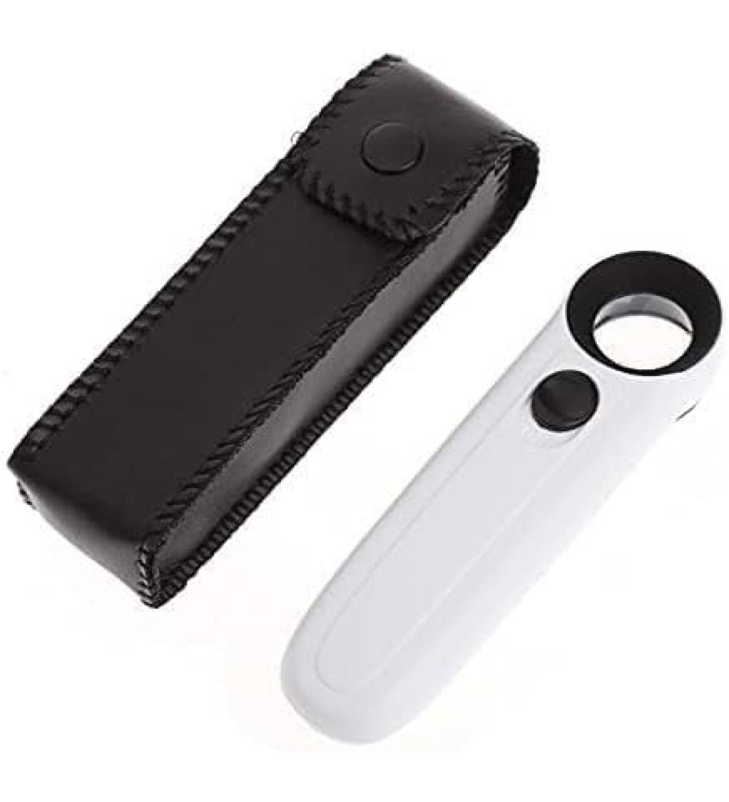 Handheld Reading Magnifier Magnifying Mirror Magnifying Glass 40X Handheld 2 LED Light Magnifier Reading Magnifying Glass Lens Jewelry Loupe - Buy Online on GoSupps.com