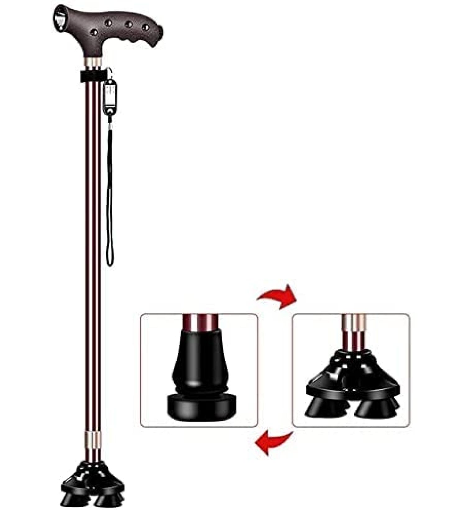Canes Wand Elderly Crutches Aluminum Alloy Walking Stick Multifunction Light 10 Speed Expansion 1 Foot 4 Foot Base Interchange 72-94 cm Elderly Items powerfully Prosperous - Buy Online on GoSupps.com