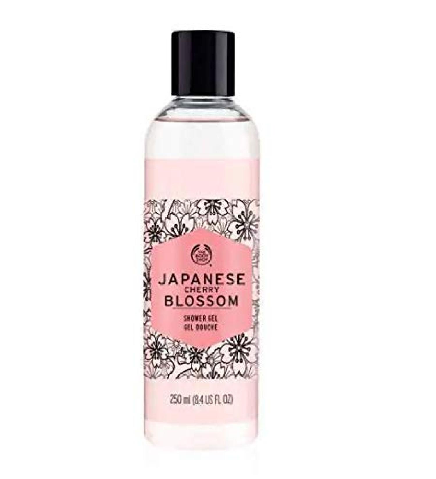 The Body Shop Japanese Cherry Blossom Shower Gel 250ml - gently cleanse and fragrance your skin with a delicate blend of sweet magnolia feminine cherry blossom and hinoki wood accords