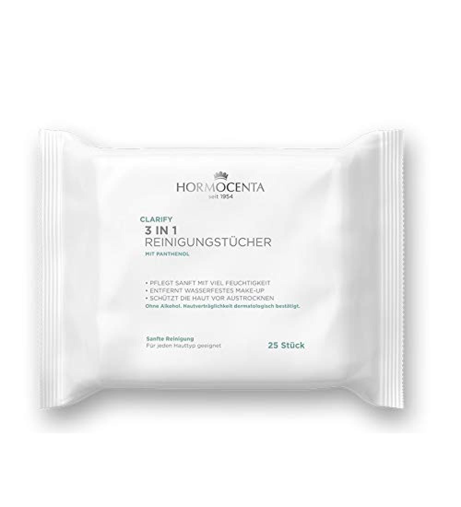 CLARIFY 3 IN 1 CLEANSING WIPES - Particularly gentle 3in1 cleaning wipes 1 Pack with 25 pcs.