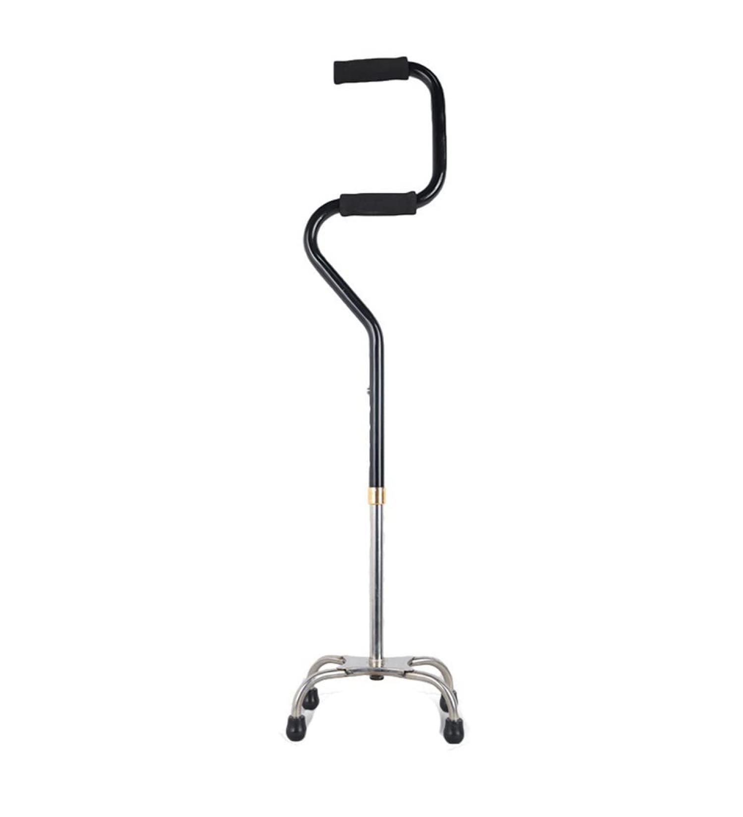 Crutches for The Elderly Elderly Products Bow Handle Aluminium Alloy Crutches Elderly quadrangular Foot Telescopic Stick Smooth Sailing - Buy Online on GoSupps.com