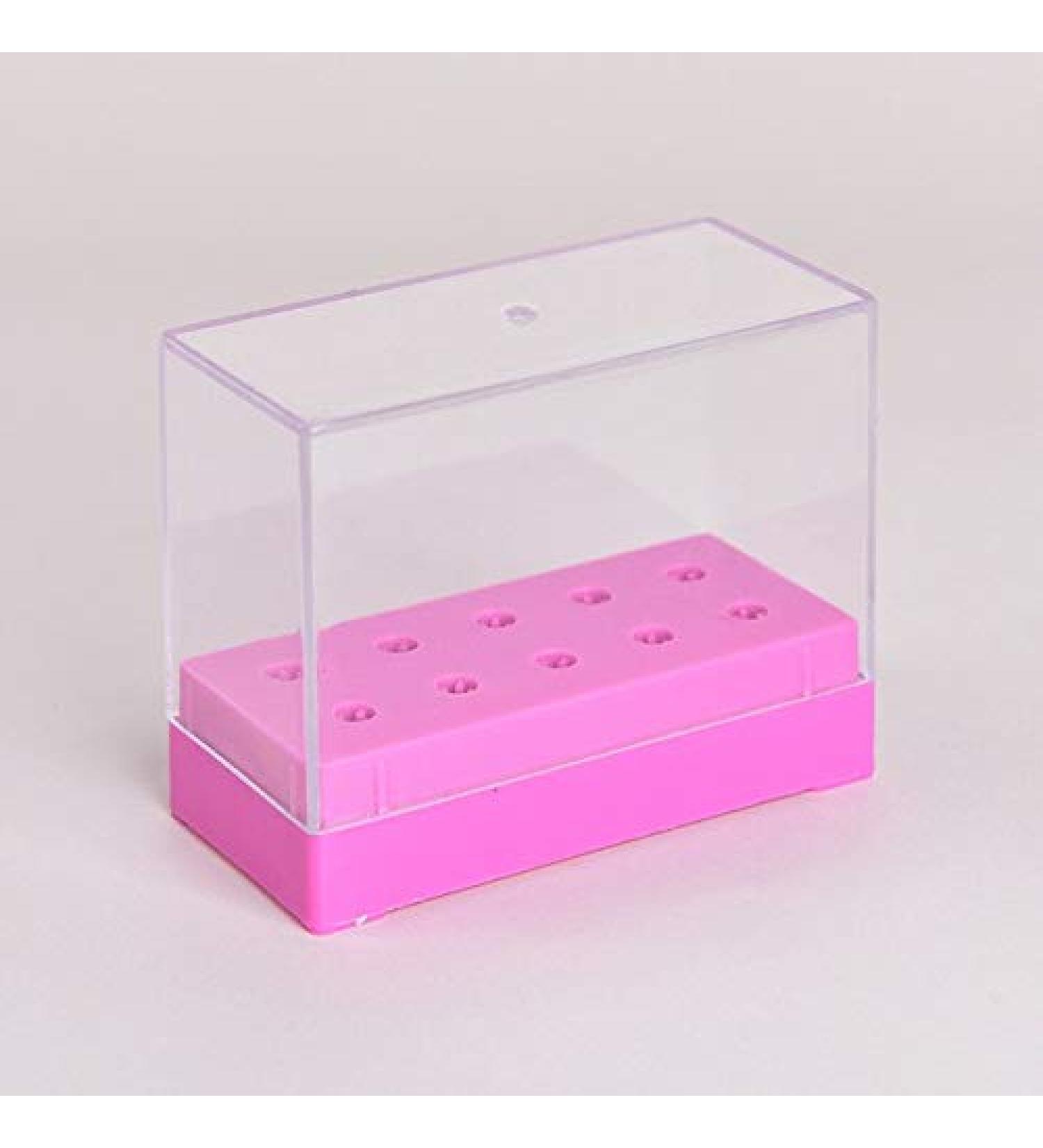 Professional 1PCS 10Holes Nail Drill Bit Holder Exhibition Displayer Nail Drill Bit Holder Manicure Tools 7.9 * 3.7 * 6.2cm - (Color: Pink) - Buy Online on GoSupps.com