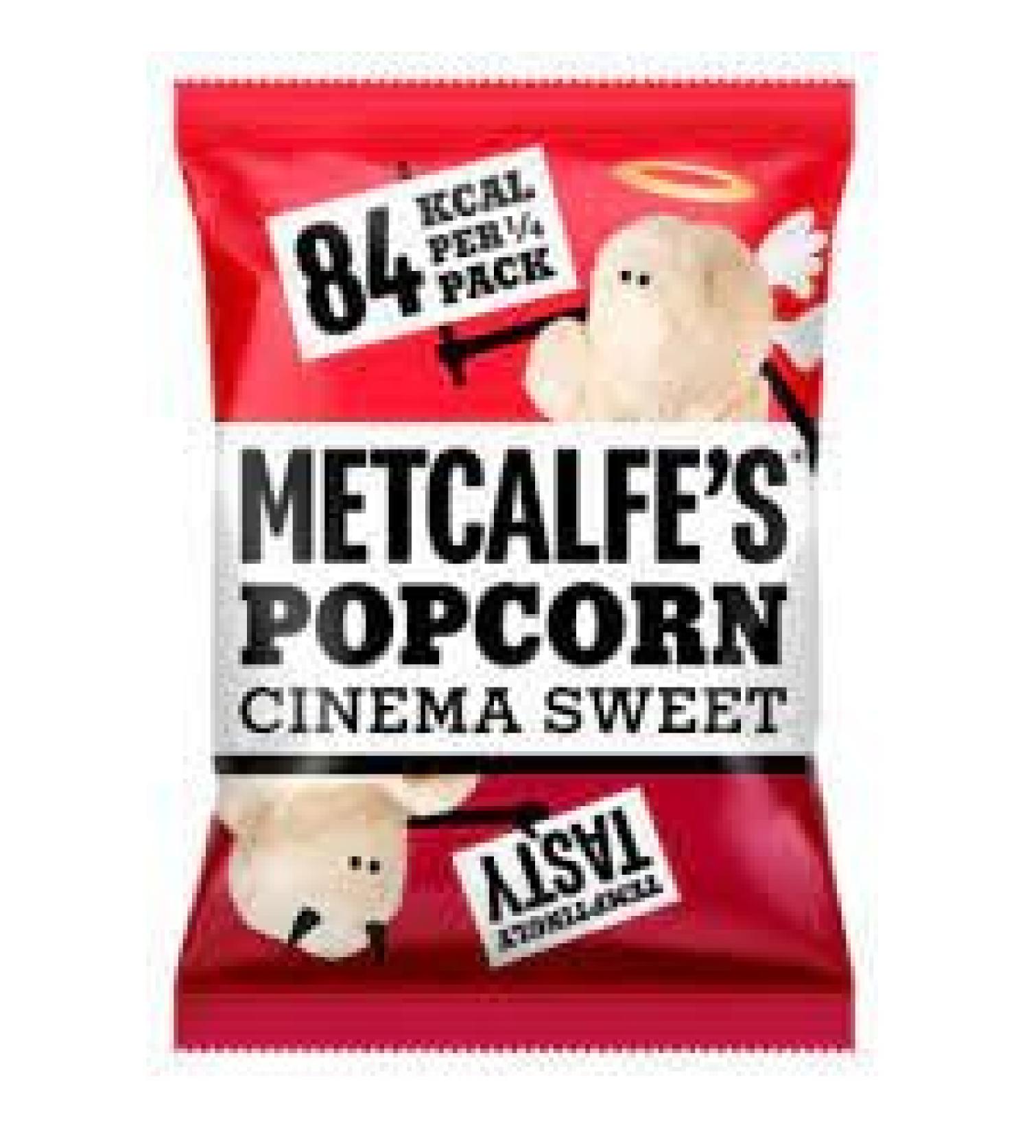 Metcalfe's Cinema Sweet Popcorn Gluten Free Vegan 20g (48 Bags) 20 g (Pack of 1)