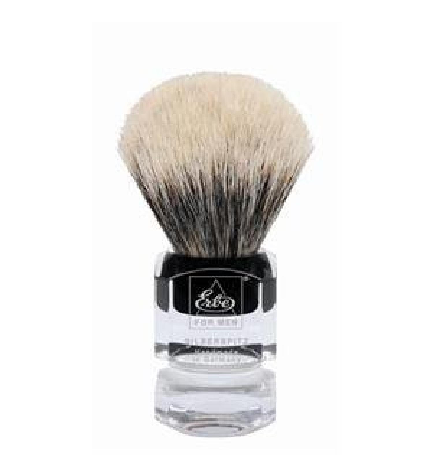 Shaving brush silver tip plastic handle square small 1 pc.