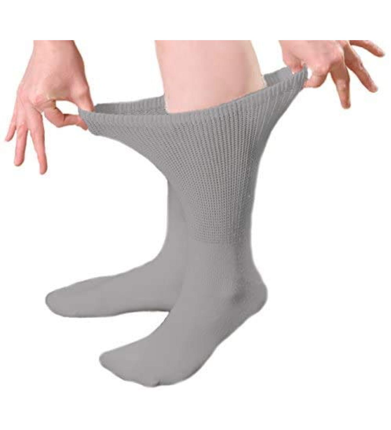 Diabetic Crew Socks - Breathable Cotton, Loose Fitting Comfortable Design - Improve Foot Circulation & Relieve Painful Swollen Feet - Gray (12 Pair) 9-11 - Buy Online on GoSupps.com