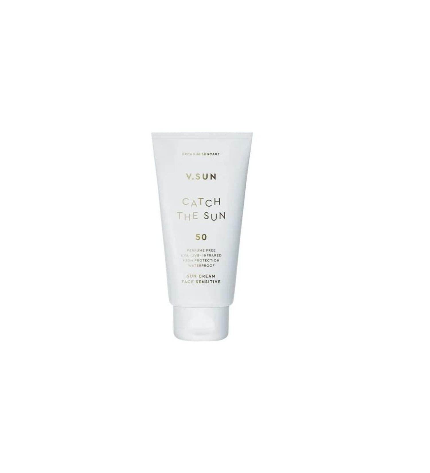Sun V.Sun Premium Suncare Face Sun Cream Catch the Sun LSF 50 Hoch Waterproof Contents.75ml sunscreen for the face sensitive 1 piece