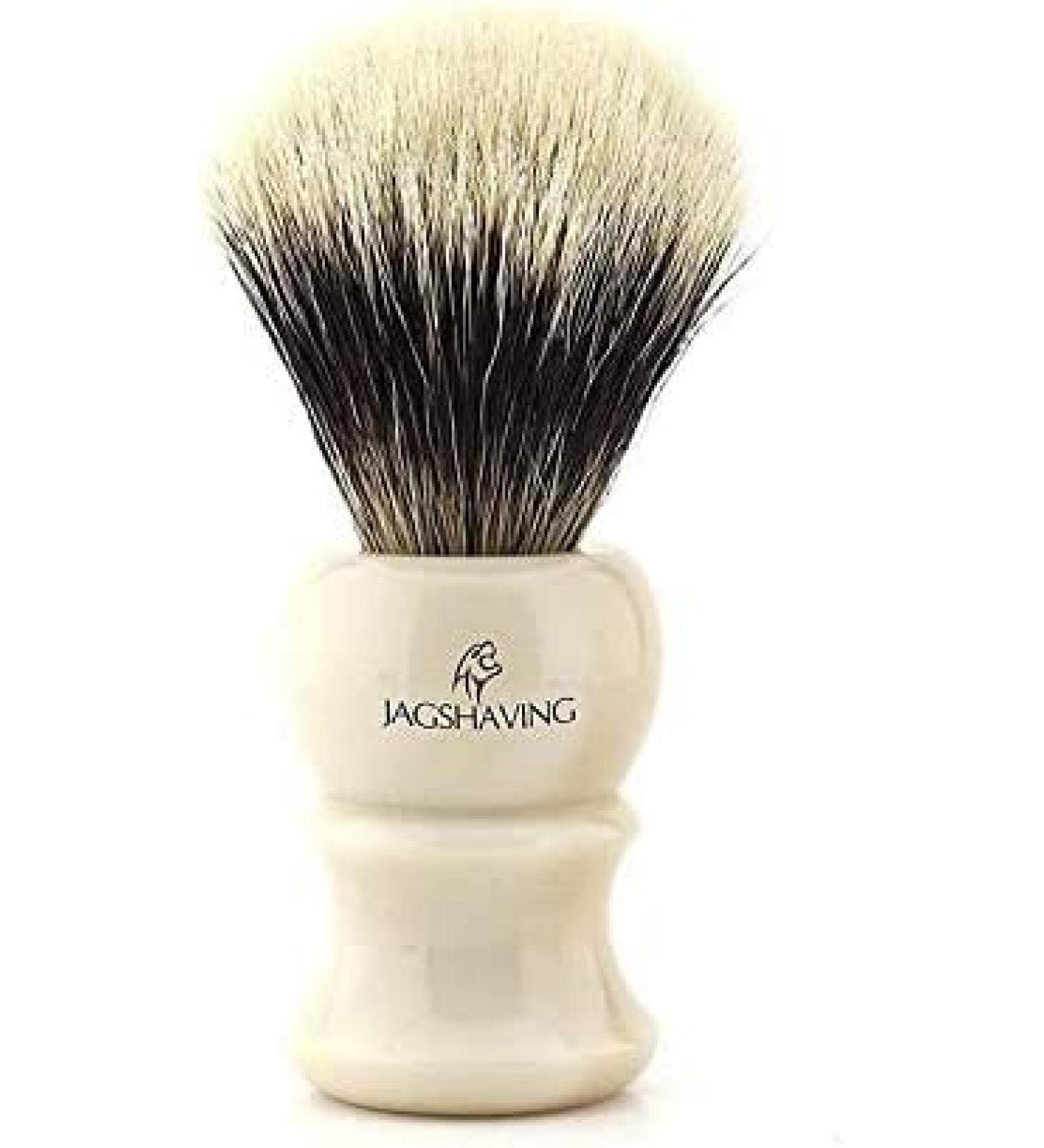Jag Shaving Mens Silvertip Badger Hair/Bristle Shaving Brush for Men