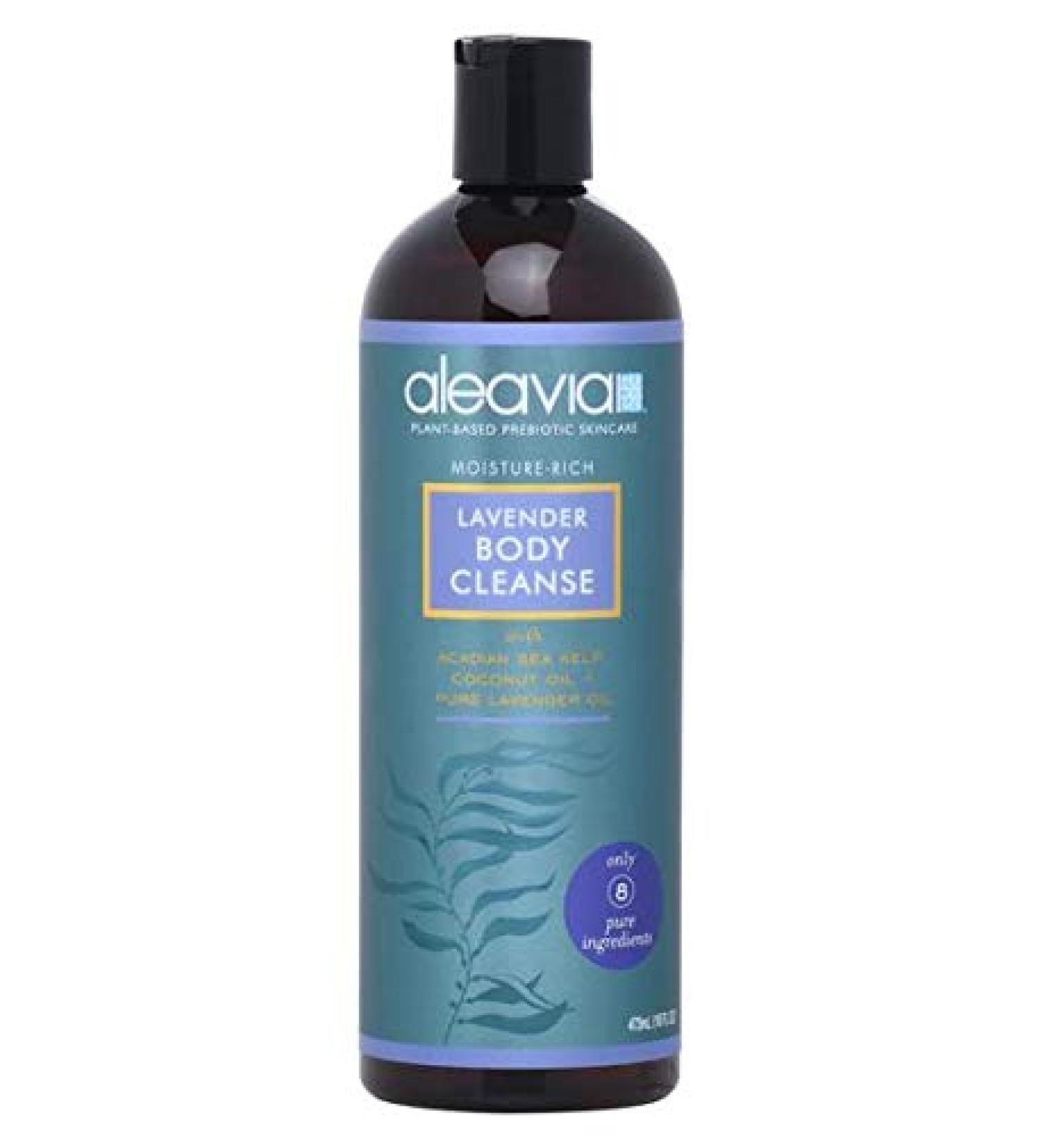 Organic Lavender Body Wash with Pure Essential Oils - Aleavia Nourishing Prebiotic Cleanser - 16 Oz - Buy Online on GoSupps.com