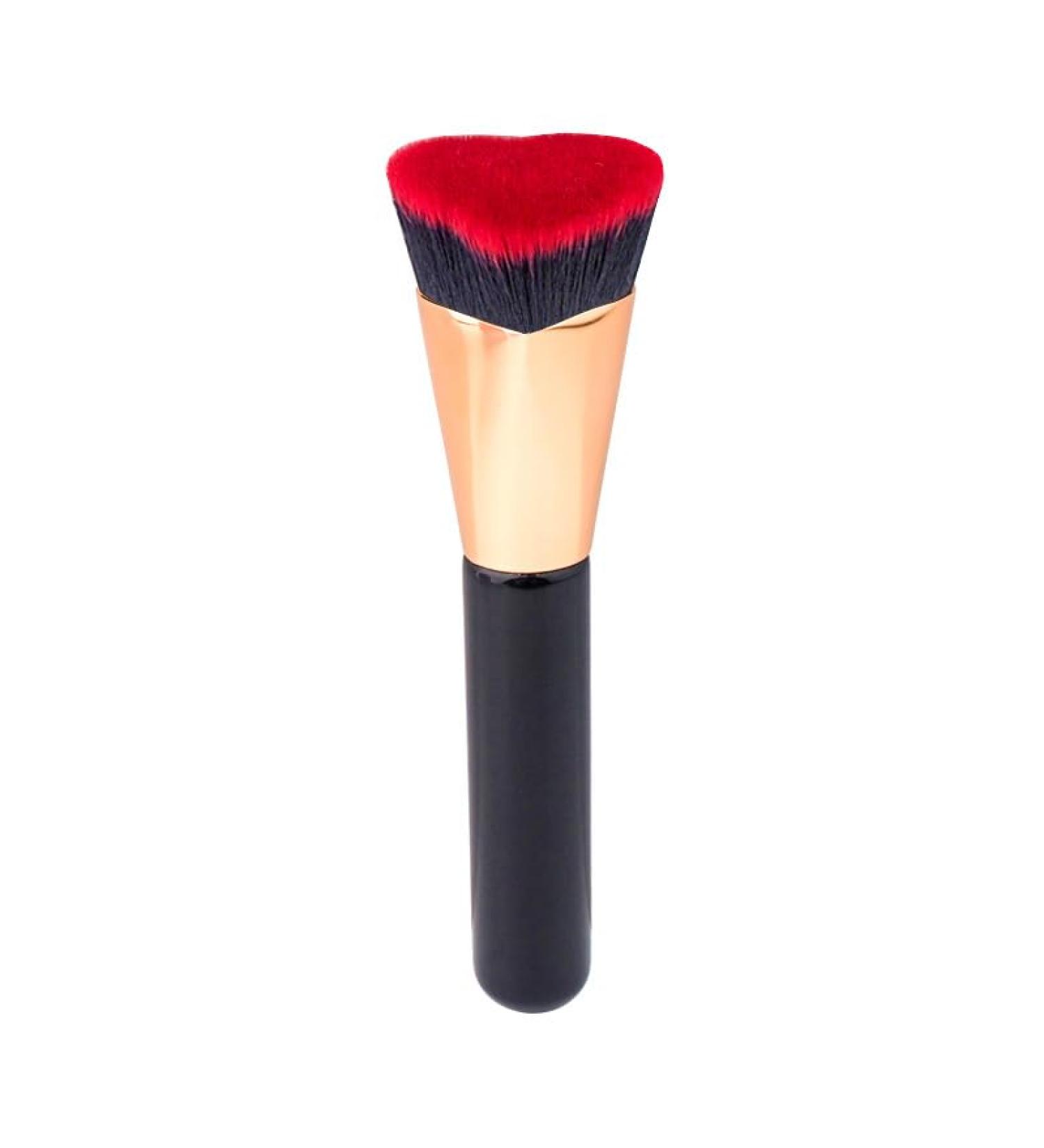 Shop Foundation Brushes for Flawless Coverage | Blush & Bronzer Brush Set - Heart Shape Black & Red - Buy Online on GoSupps.com