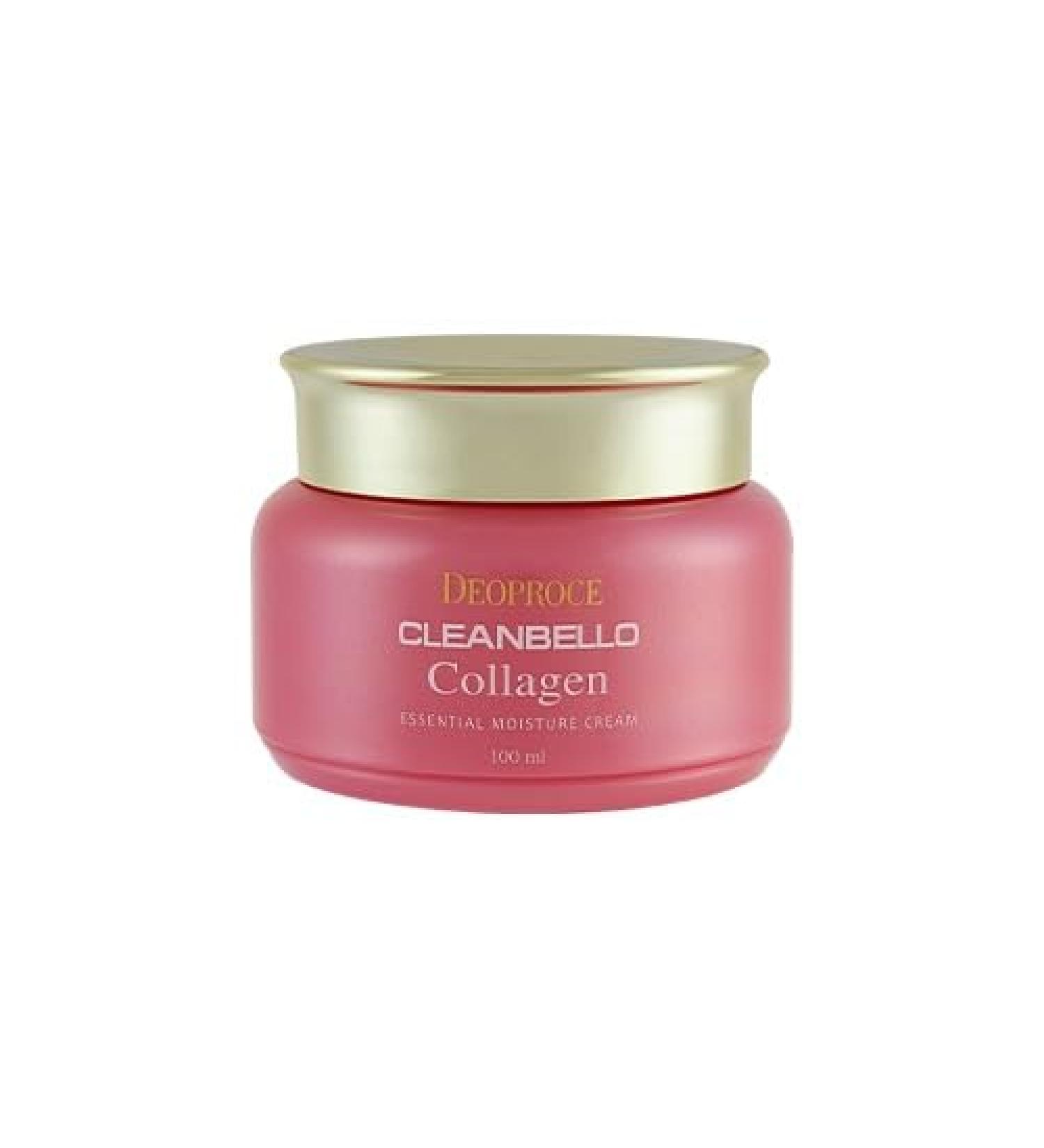 Deoproce Cleanbello Collagen Essential Moisture Cream 100ml Korean Skin Care Moisturizing Cream with Marine Ingredients for Hydration and Firmness - Buy Online on GoSupps.com