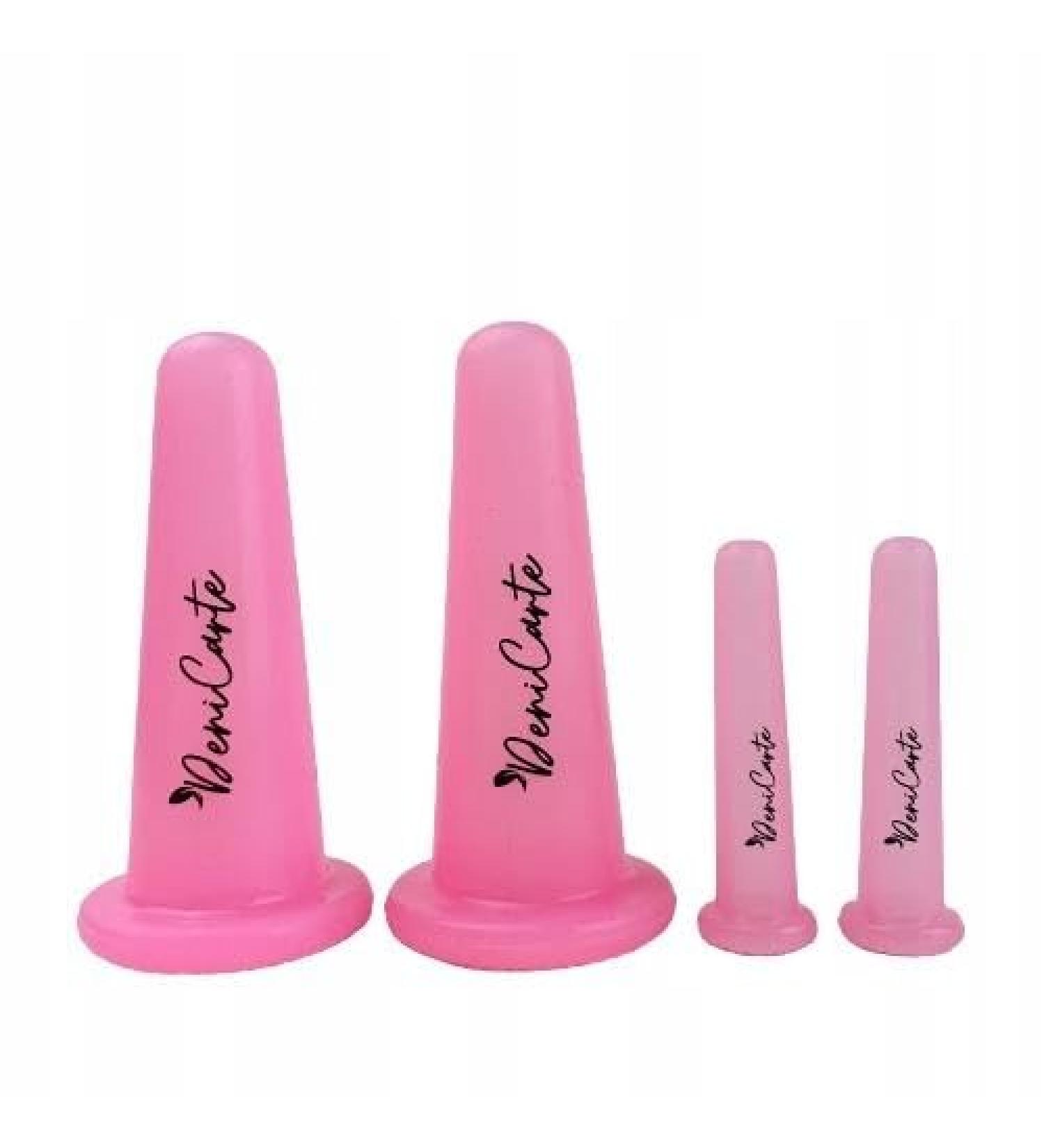 Deni Carte Chinese Silicone Facial Massage Cupping Set - 4pcs for Smooth Glowing Skin | International Shipping Available - Buy Online on GoSupps.com