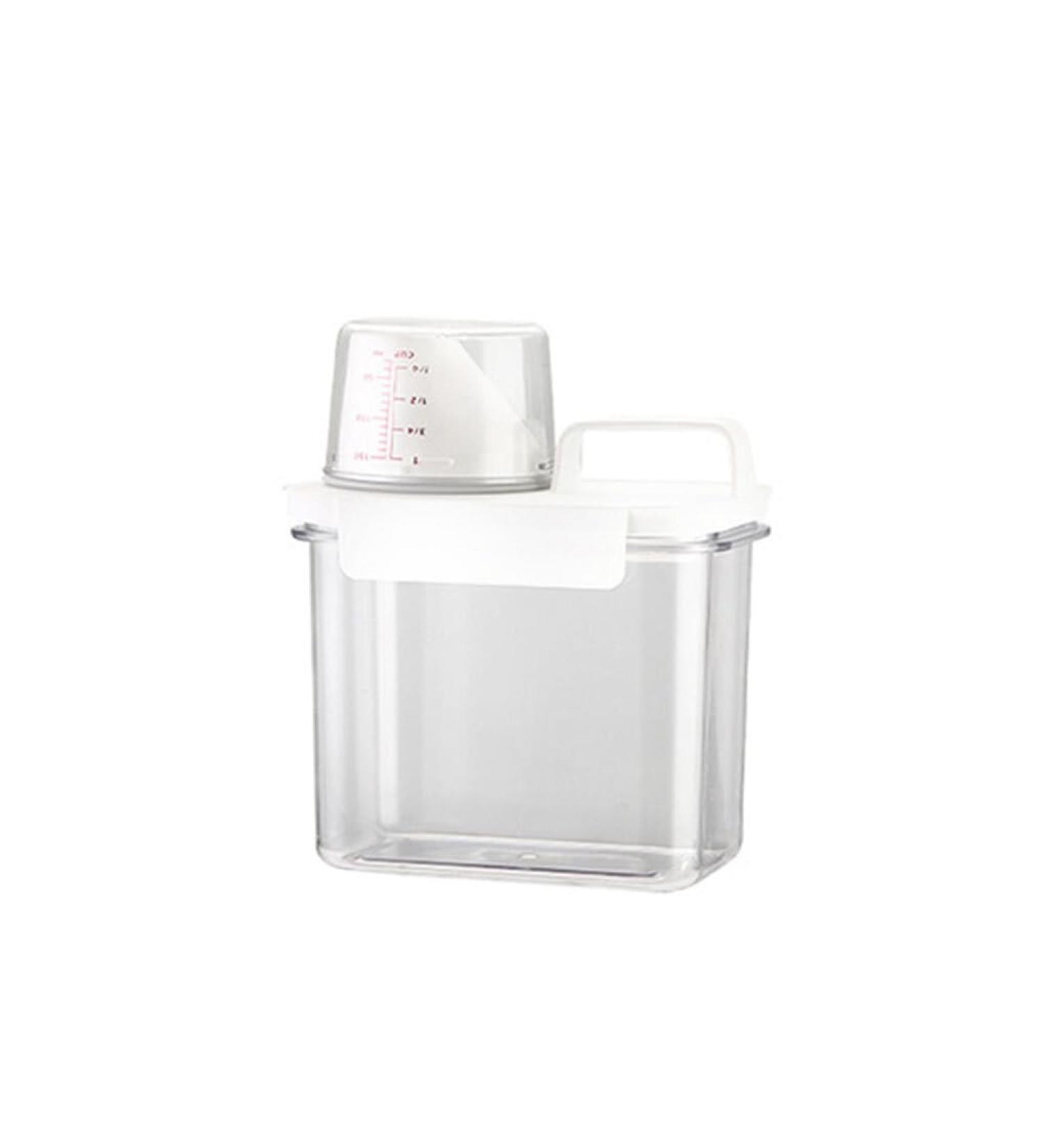 dijiusidy Washing Powder Fluid Container Sealed Tilted Mouth Refillable Lifting Handle Home Toilet Case with Measuring Cup 1100ml - Buy Online on GoSupps.com