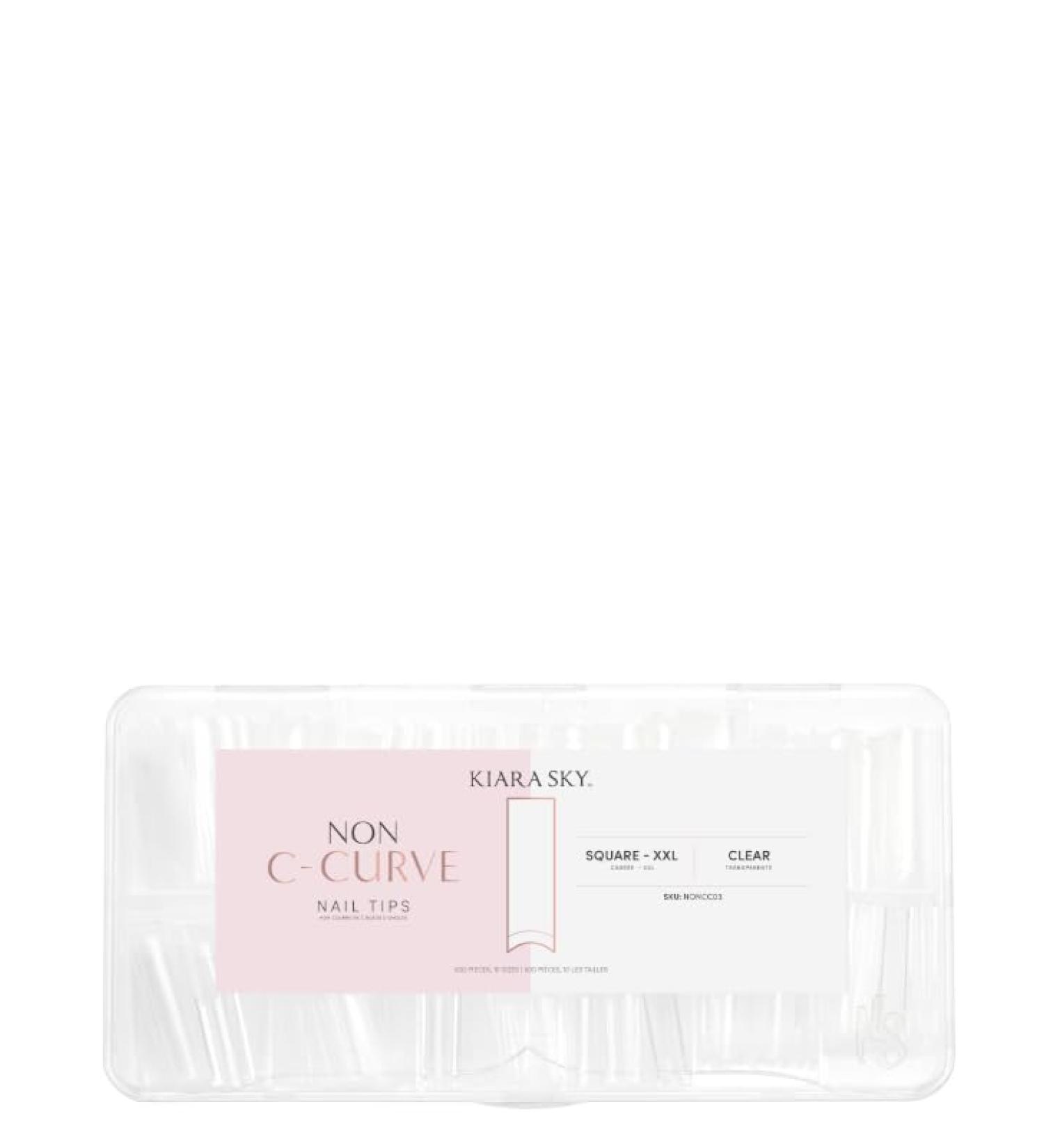 Kiara Sky Professional Non C Curve XXL Nail Tips - Clear Square - International Shipping Available - Buy Online on GoSupps.com