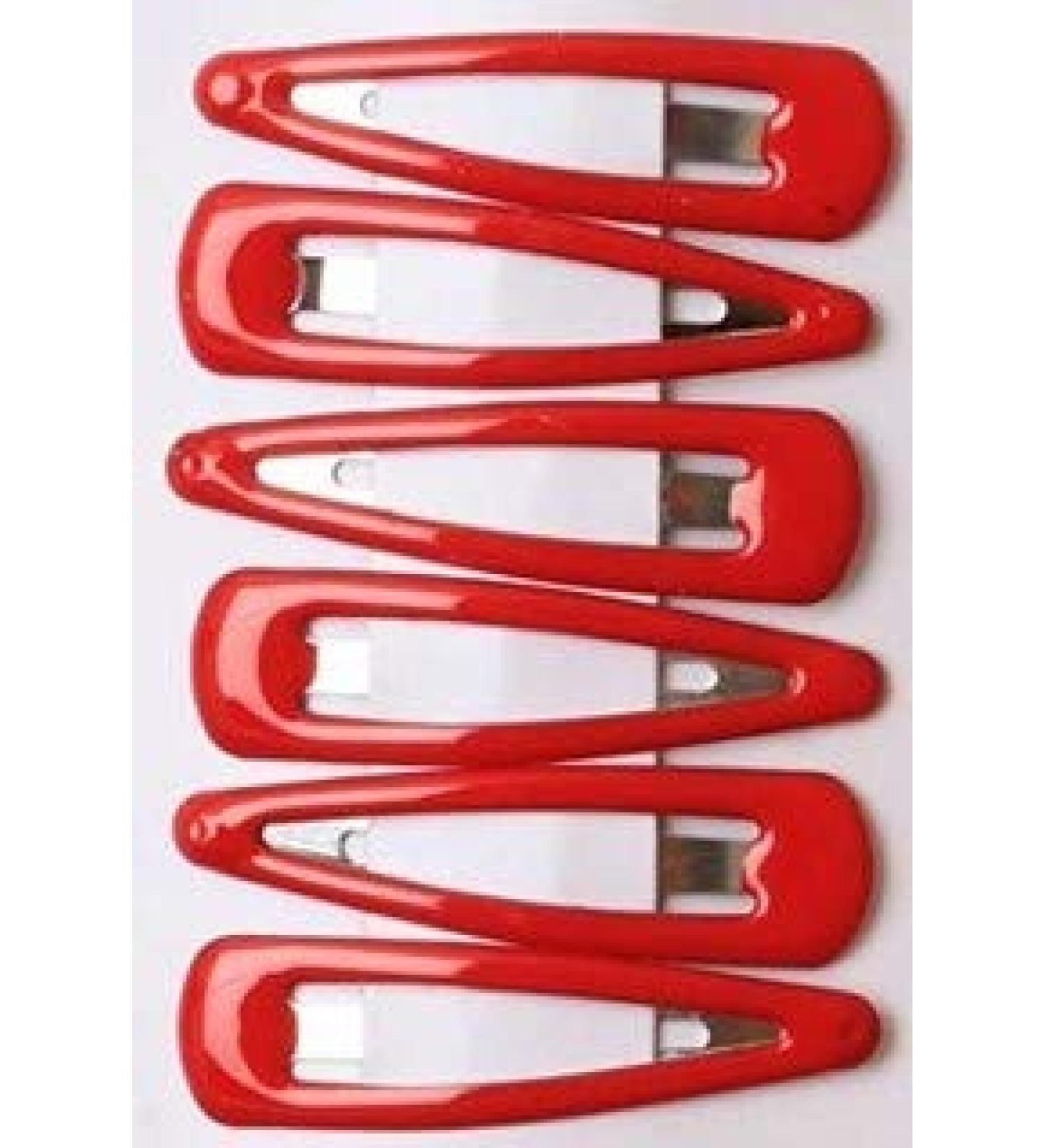 La Peach Fashions Girls Epoxy Coated School Colour Snap Clips Hair Clip Sleepies Size 5 cm (Red)