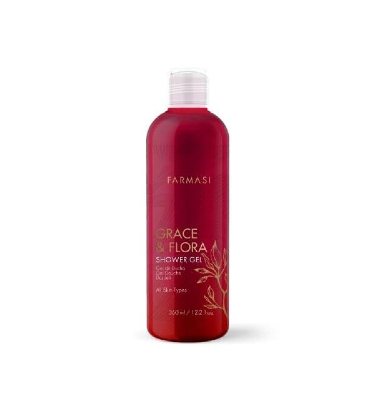 FARMASi Grace & Flora Shower Gel 360ml/12.17flOz - Moisturizing and Refreshing Body Wash for All Skin Types - Elegant Floral Scent