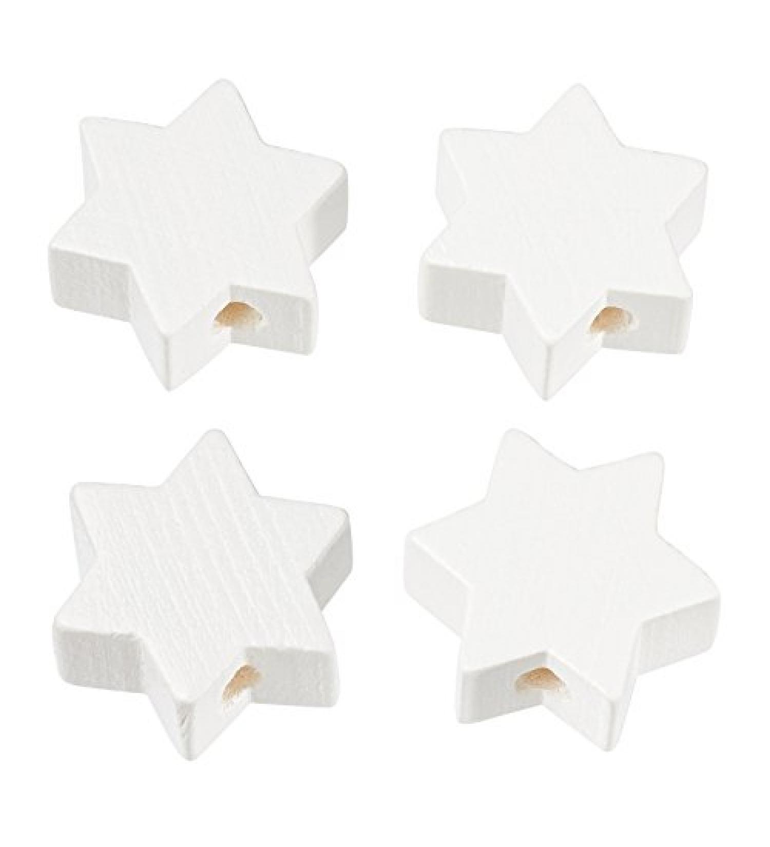 Color play jewelry accessories wooden star 19.5mm pacifier chain 2 pieces (white)