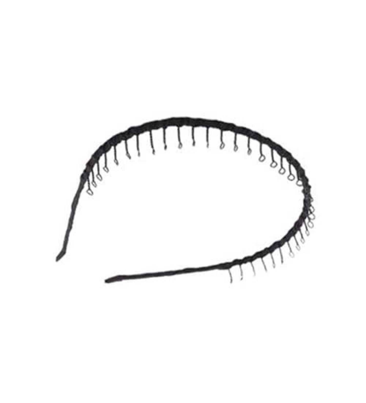 Black metal twisted wire comb headband
