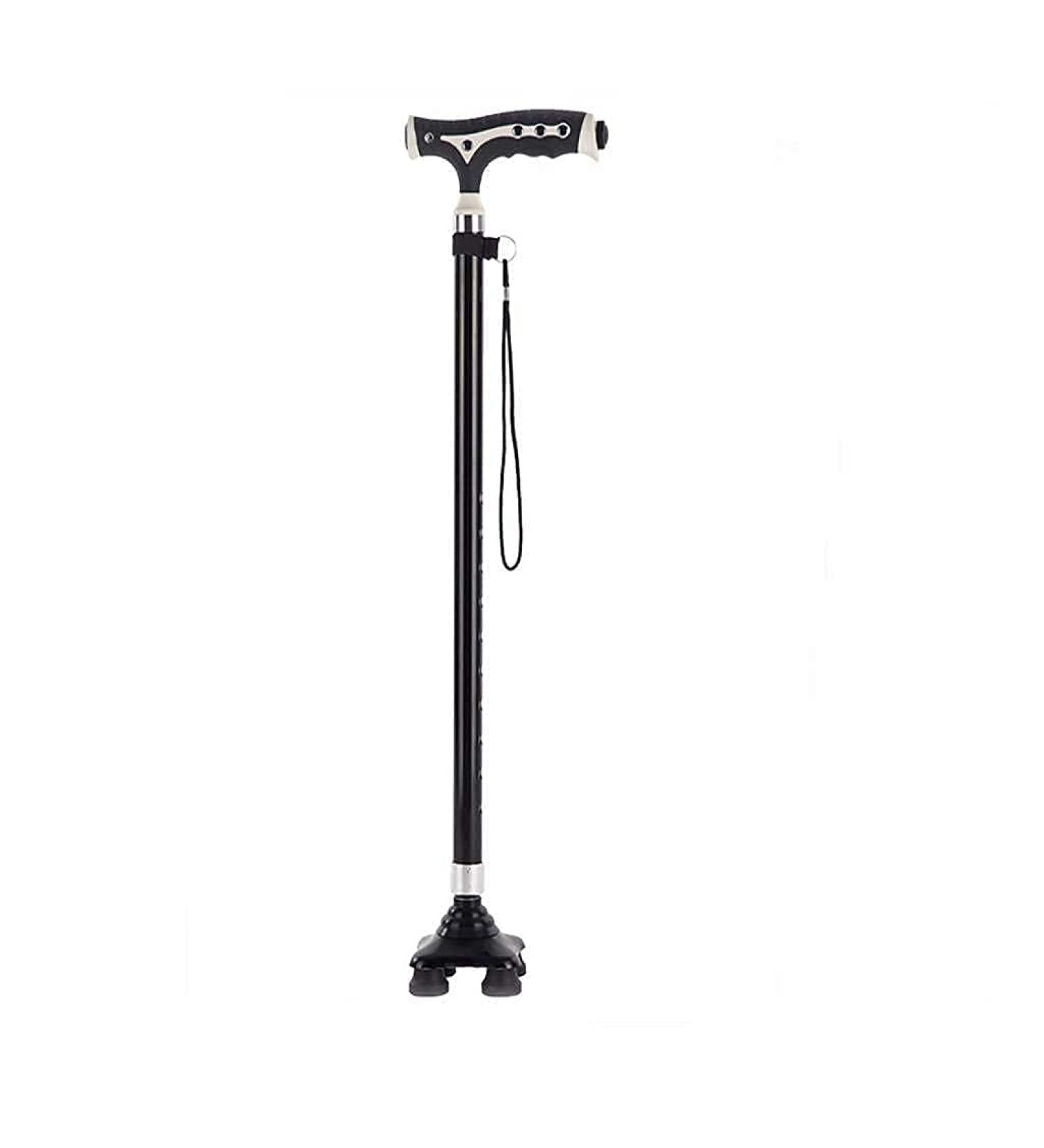 MidiLi Four-Foot Walking Stick with Led Light The Elderly Magnetic Retractable Skid Canes Crutches/Adjustable Height Everything is fine - Buy Online on GoSupps.com