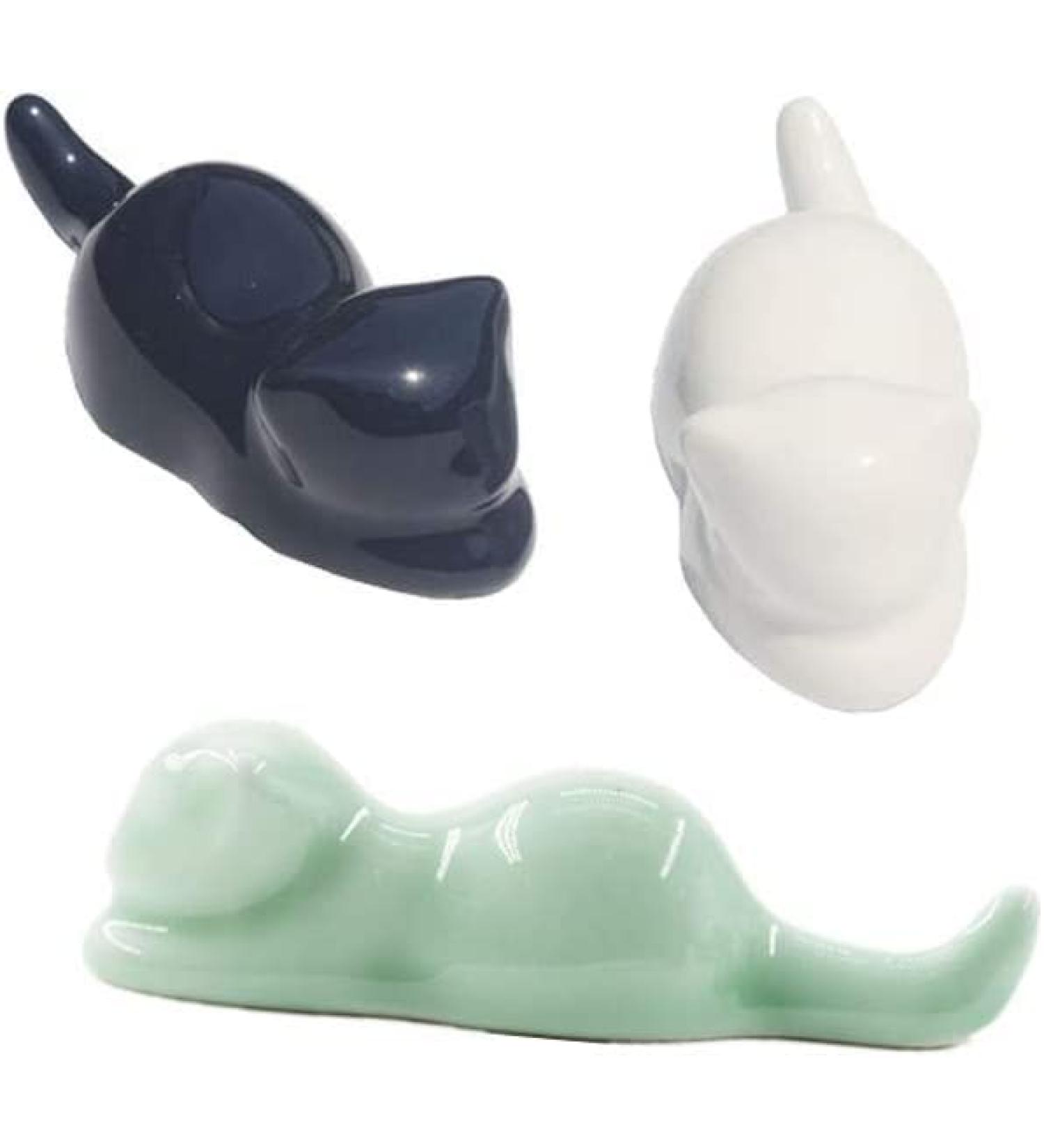 Porcelain Brush Holder Rest for Calligraphy & Sumi Brushes - Chinese Painting Supplies (3 Cats) - Buy Online on GoSupps.com
