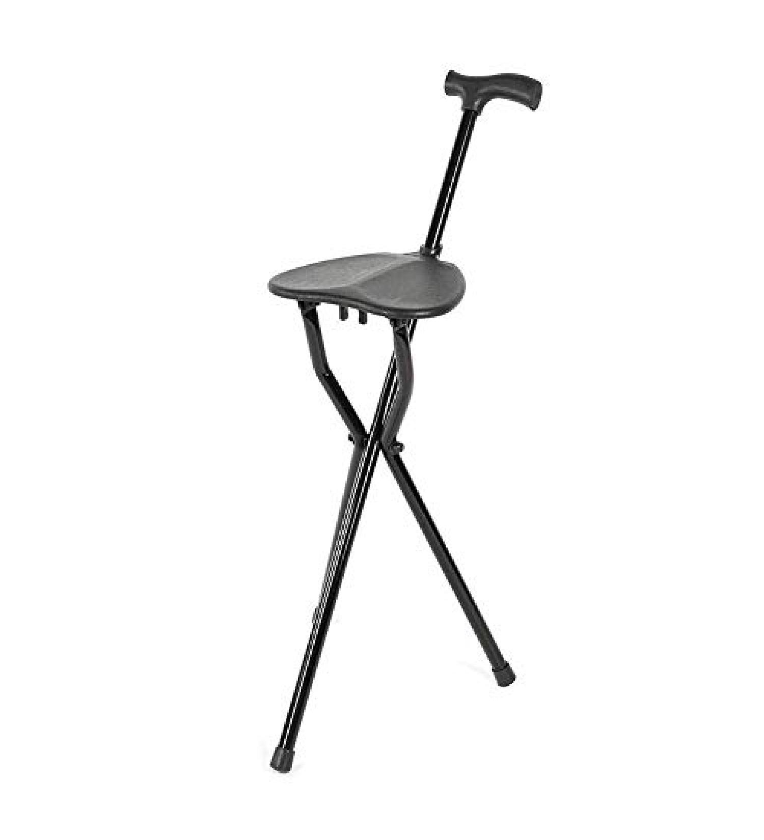 SilteD Unisex Foldable Crutch Multifunctional Lightweight Folding Aluminum Cane with Seat 3 Legs Handle Cane Walking Stick for Trade Fair Shows Traveling Resting Crutches - Buy Online on GoSupps.com