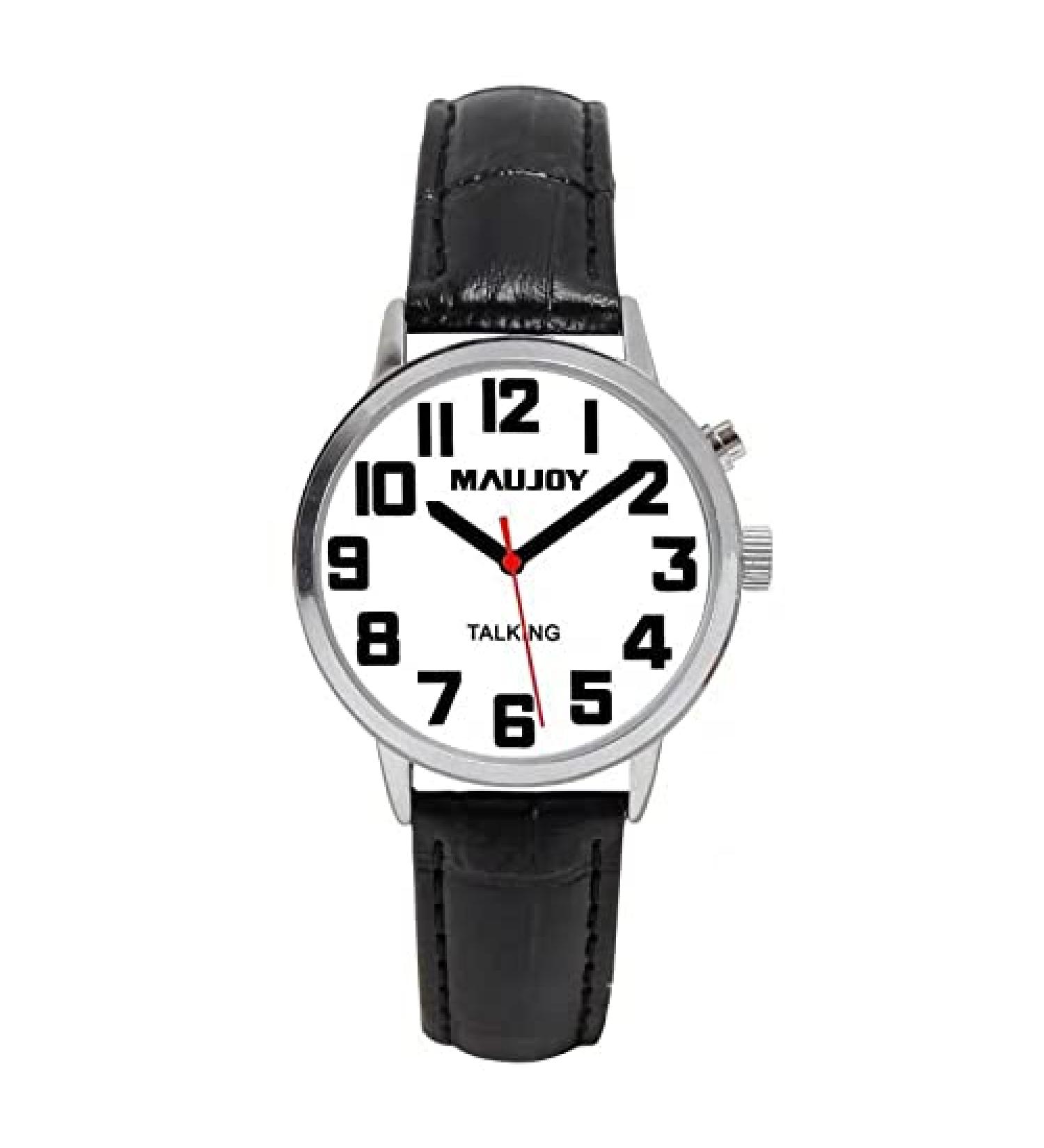 MAUJOY Clear & Loud American Voice Talking Watch for Elderly & Visually Impaired - Time, Date, Alarm - Buy Online on GoSupps.com