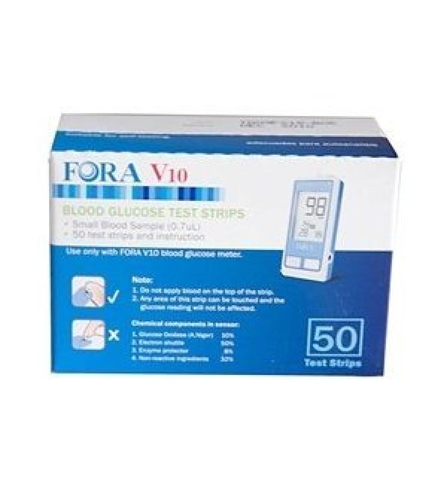 ForaCare V10 / D20 Blood Glucose Test Strips 50 Strips