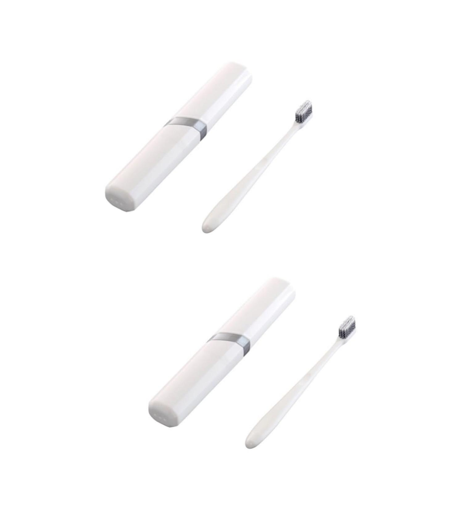Mobestech Travel Toothbrush Holder - Protective Case for Adults | Portable Toothbrush Tube & Storage Box Gift - White - Buy Online on GoSupps.com