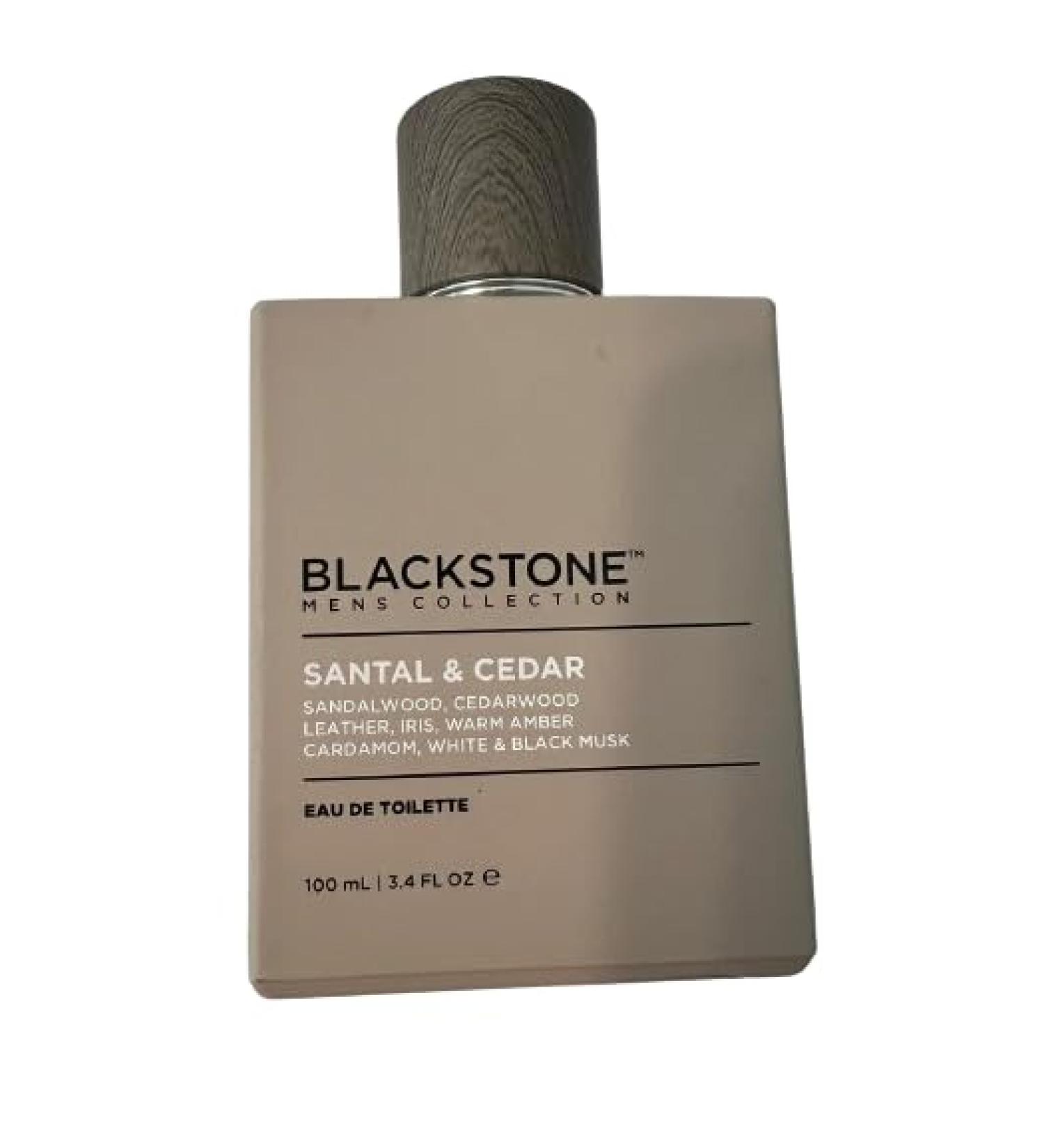Santal & Cadar Fragrance for Men by Blackstone 3.4 fl oz Sandalwood Cedarwood Leather Iris Warm Amber Cardamom White & Black Musk