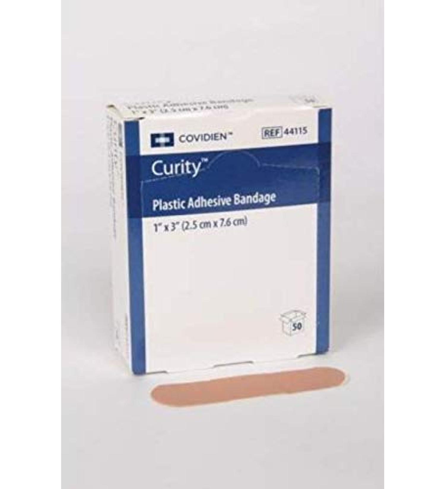Covidien 44115 Curity Plastic Bandage 1" x 3" Size (Pack of 72)