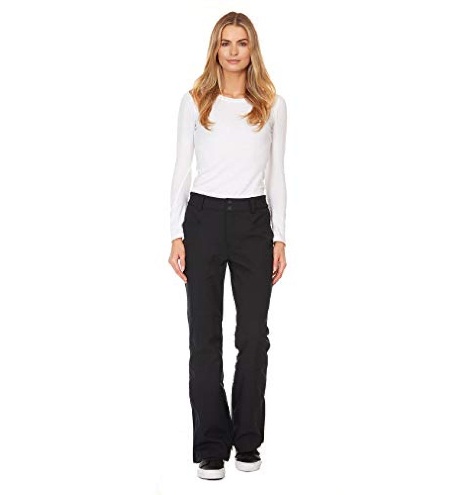 Arctic Quest Women's Softshell Ski Pant - Water Resistant, Fleece Lined, Insulated Winter Snow Pants | Rich Black, Small - Buy Online on GoSupps.com