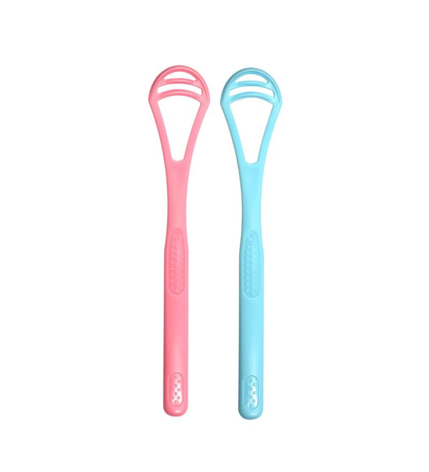 HugMiu Soft Silicone Tongue Scraper Cleaner - Premium Oral Care Tool for Bad Breath Relief - Pink - Buy Online on GoSupps.com