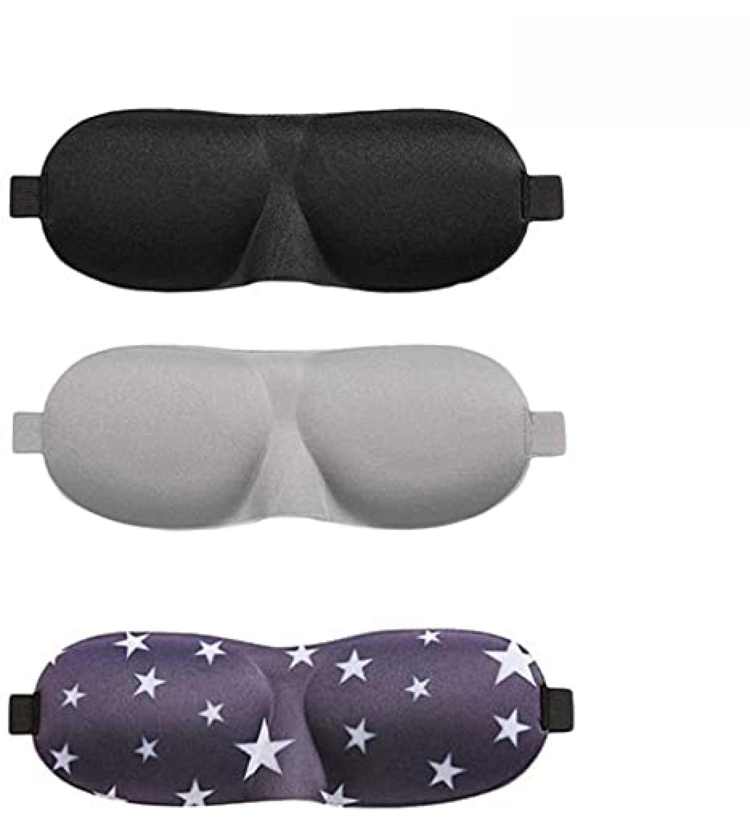 3D Sleep Mask - 3 pcs Sleeping mask with Innovative Domed Shape Design - Contoured Eye Mask for Sleeping for Men Women - Create Total Darkness and No Pressure On Your Eyes - Buy Online on GoSupps.com