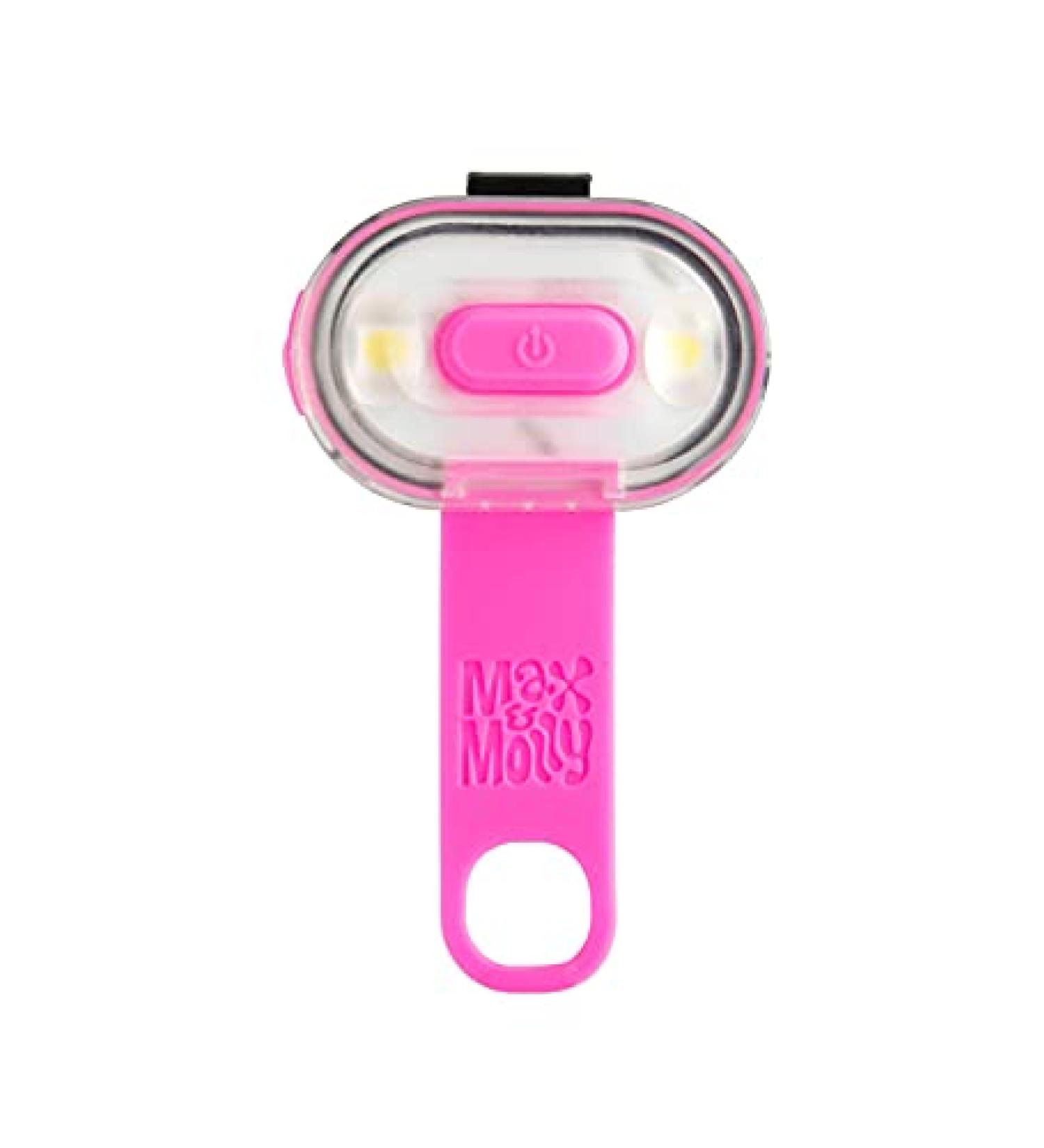 Max & Molly USB Rechargeable LED Dog Collar Light - Waterproof & Ultra Bright - Pink - Buy Online on GoSupps.com