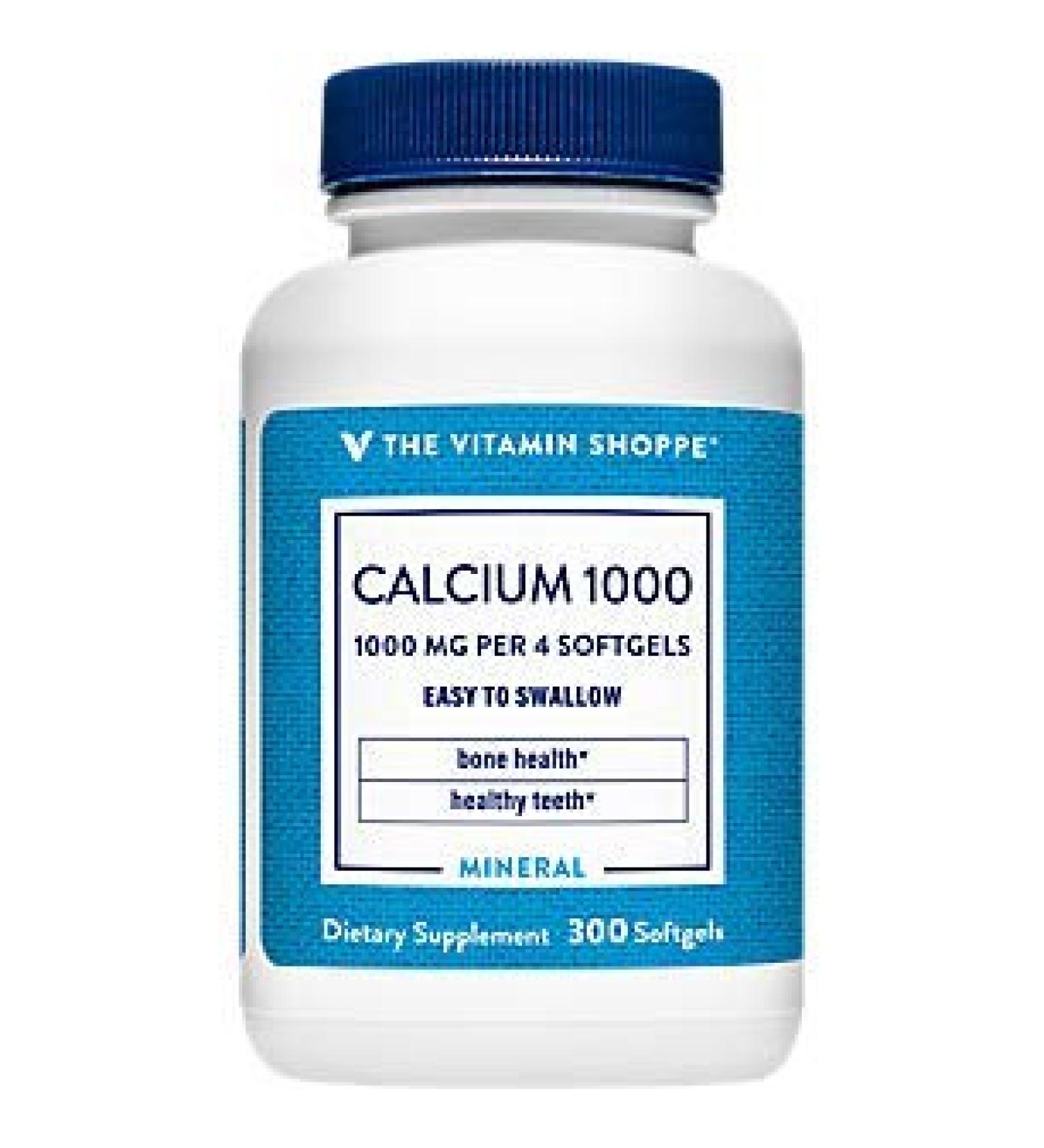 Calcium 1000mg with Vitamin D for Strong Bones & Teeth (300 Softgels) - The Vitamin Shoppe - Buy Online on GoSupps.com
