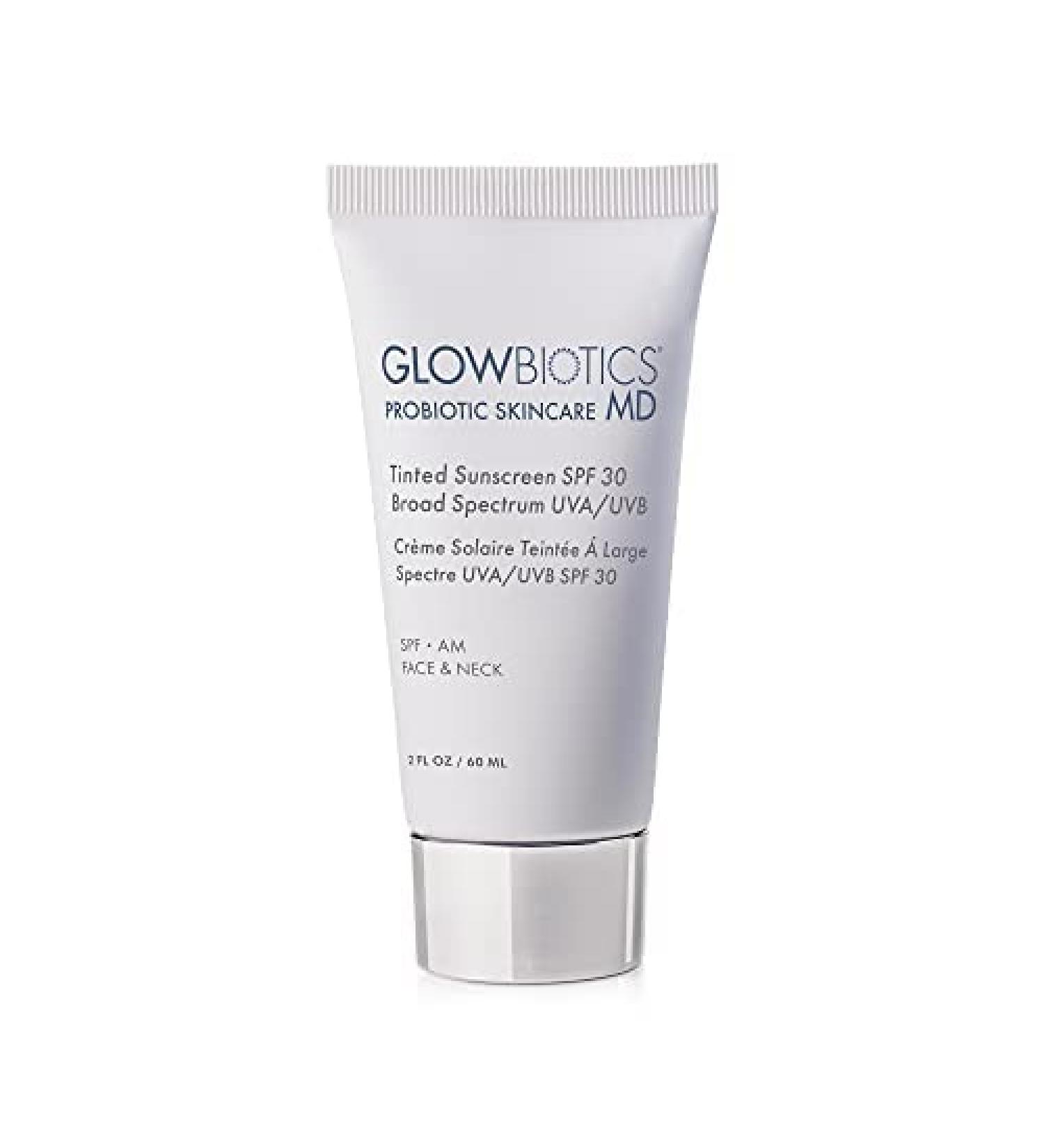 GLOWBIOTICS MD Tinted Sunscreen SPF 30 - Broad Spectrum UVA/UVB Mineral Sunscreen - 2 Fl Oz - Silver - Suitable for All Skin Types - Buy Online on GoSupps.com
