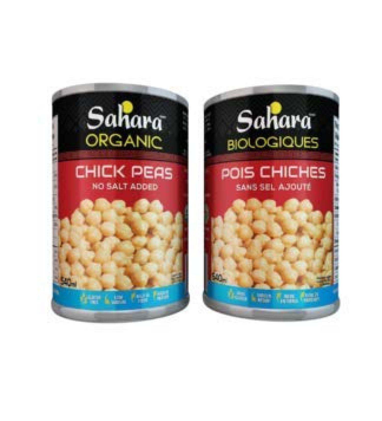 Sahara Organic Chick Peas - No Salt Added (12-Pack) 12 x 540ml - Buy Online on GoSupps.com