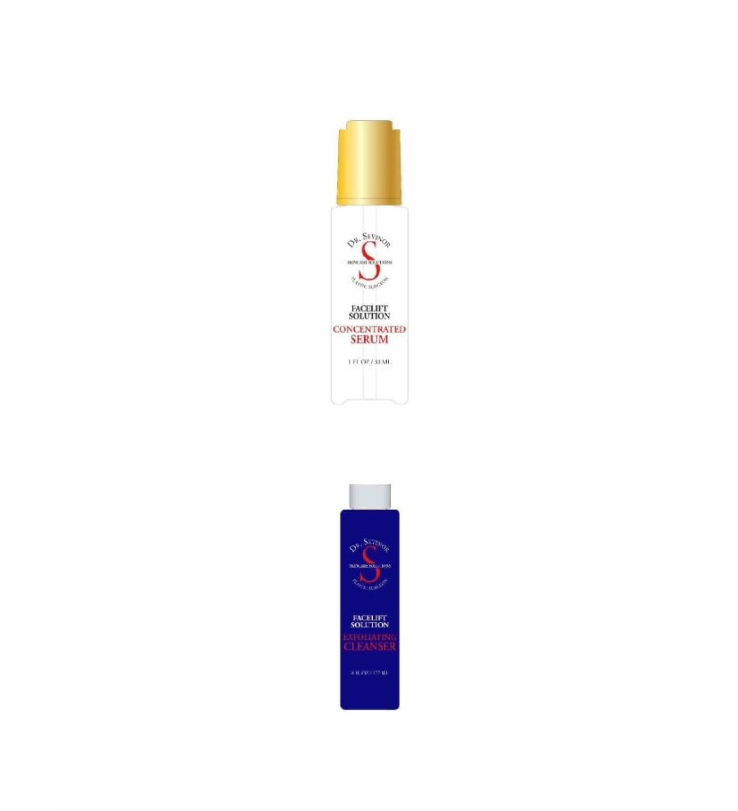 Dr. Sevinor s Combo Special 1oz.Facelift Solution Concentrated Serum Wakens Tired Looking Skin + Dr.Sevinor's Solution Gentle Exfoliating Cleanser Removes Make-up Residue Cleans Like No Other. - Buy Online on GoSupps.com