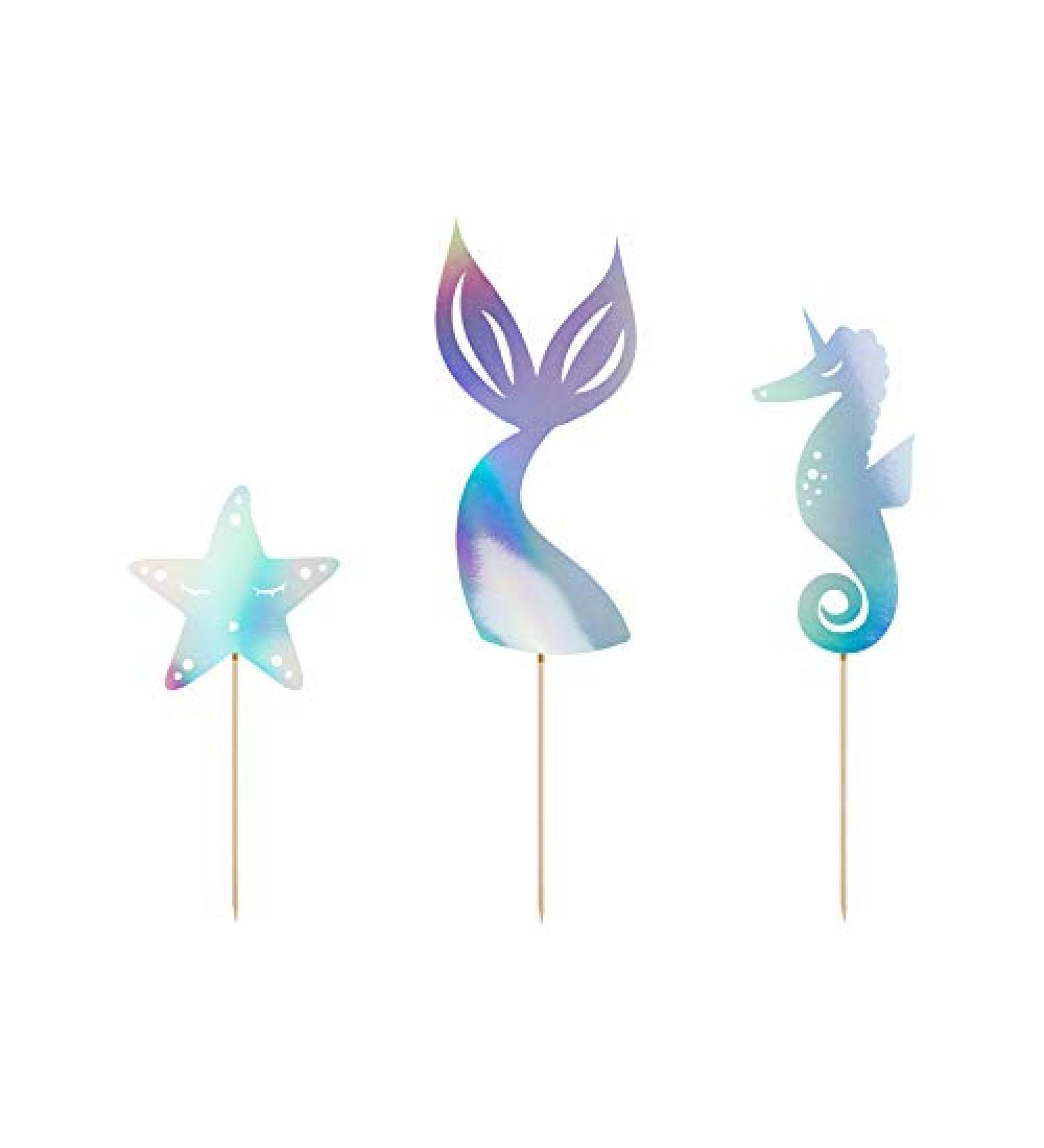 Schnooridoo Cake Topper Cake Decorating Cake Decoration Wedding Birthday (Set Mermaid)