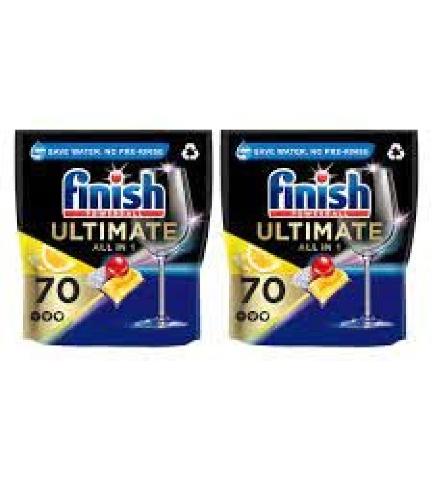 Finish Powerball Ultimate All In One Tabs - Superior Dishwashing Detergent - Savers Pack Of 70x2 Tabs