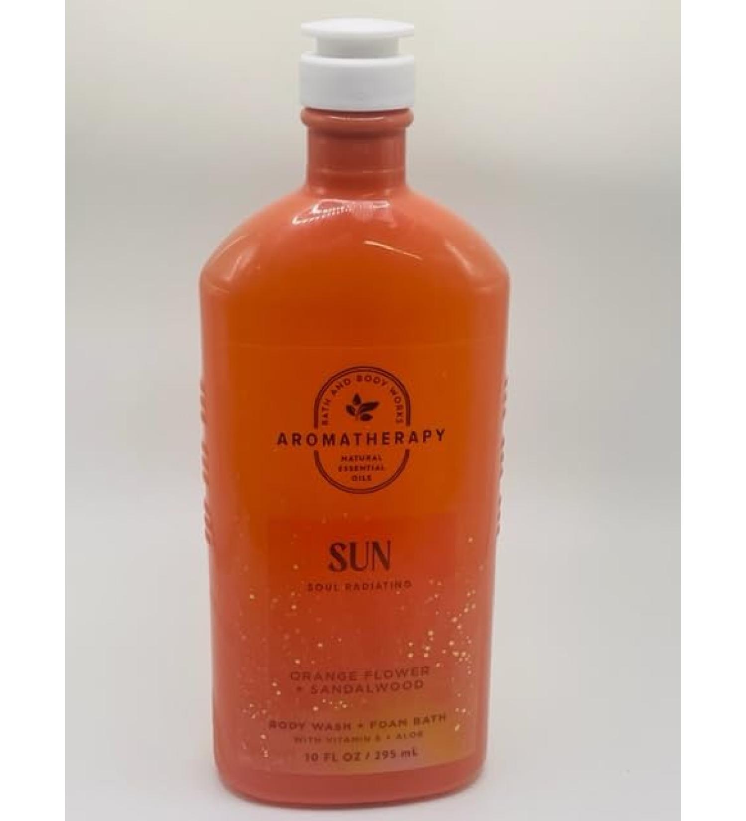 Sun Soul Radiating Orange Flower Sandalwood Aromatherapy Foam Bath Body Wash 10 Ounce Full Size Bottle