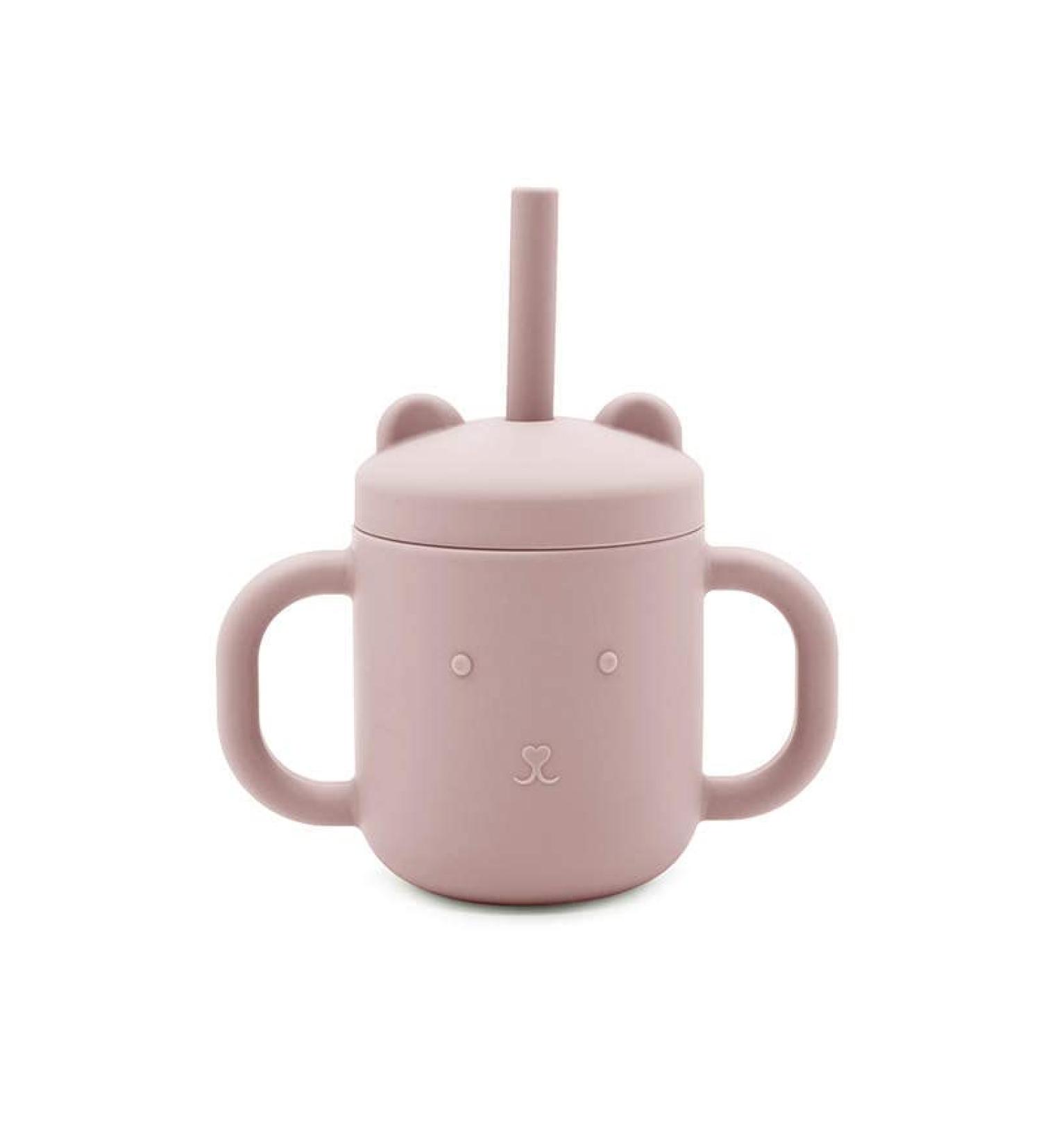 Phil & Kids 100% Silicone Toddler Sippy Cup with Straw - 4.3 Fl. Oz Pink | Baby Led Weaning Supplies - Buy Online on GoSupps.com