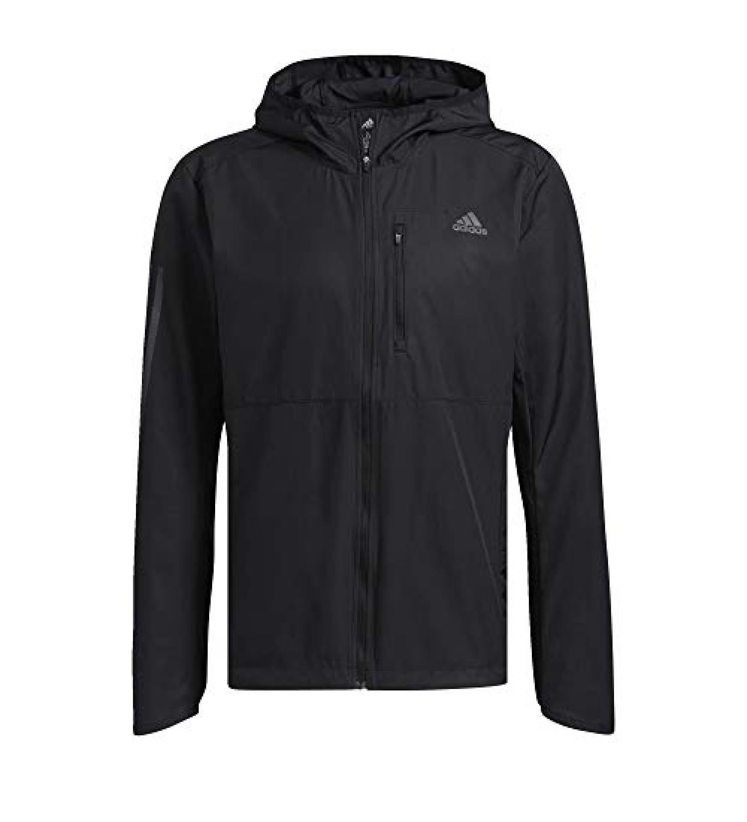 adidas mens Own the Run Hooded Jacket Large Black