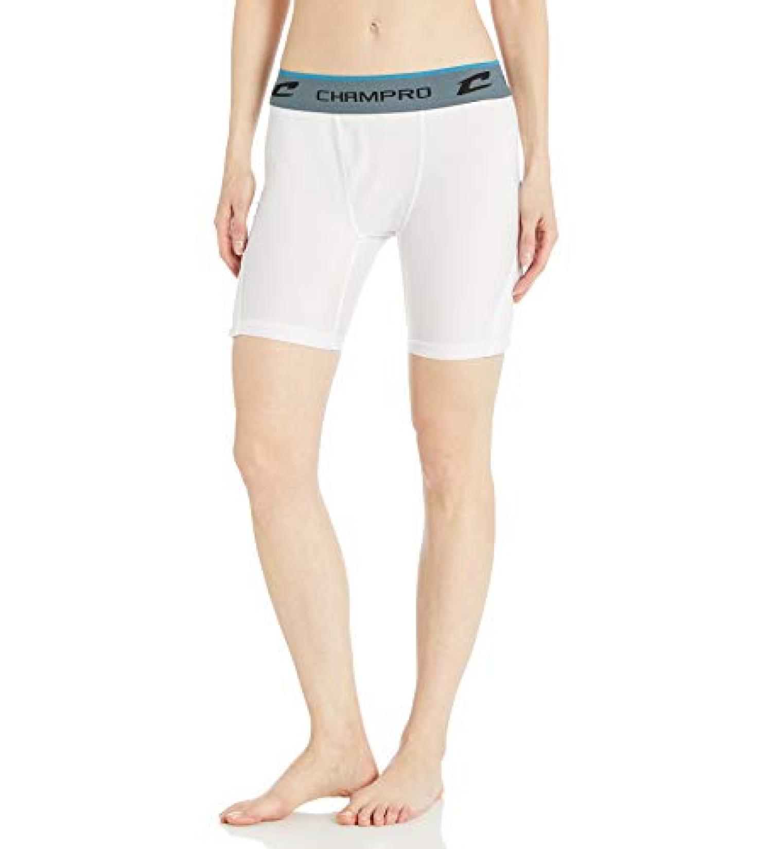 CHAMPRO Women's Fastpitch Softball Compression Sliding Shorts - White, Size Medium - Buy Online on GoSupps.com