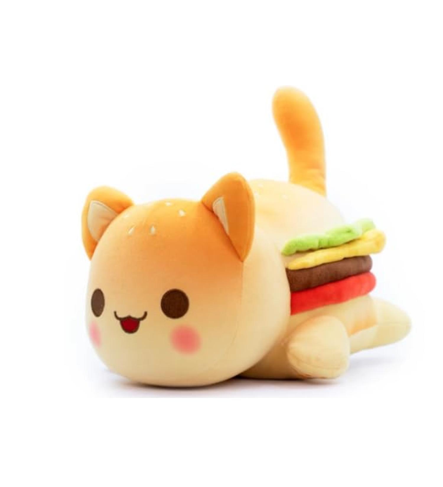 LAIBUY Hamburger Cat Plush Pillow - Soft Kawaii Anime Stuffed Animal Toy for Kids, Boys, Girls - Cute Hugging Pillow - Ideal Birthday & Christmas Gift (Orange) - Buy Online on GoSupps.com
