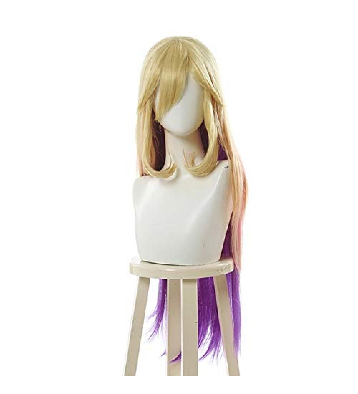 L-Email Wig Game Lol Lux Cosplay Wigs Dark Cosmic Lux Cosplay Long Mixed Color Straight Wig Heat Resistant Synthetic Hair 32inches Muli Color