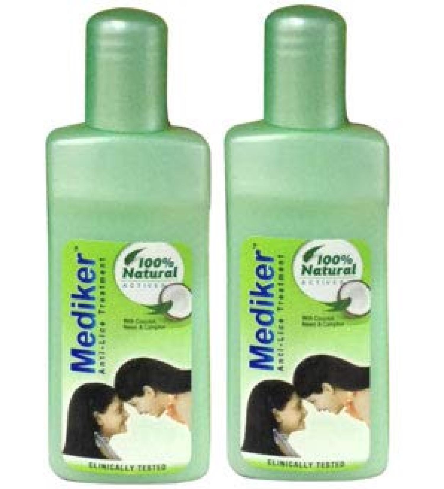 Mediker 2 X Mediker Anti Head Lice Remover Treatment Head Shampoo 100% Head Lice Removal 50Ml X 2 100Ml